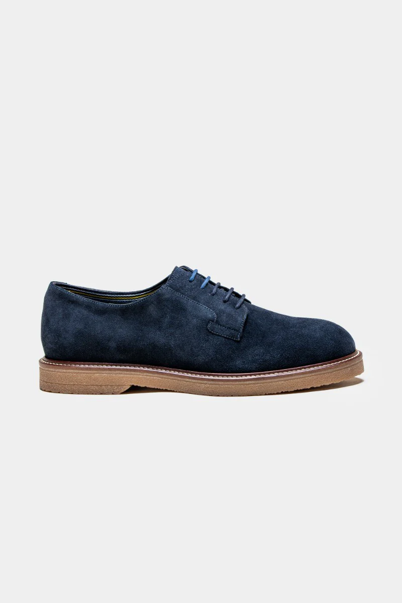 Men's Suede Lace up Shoes - RICHMOND - Navy Blue - Image 2