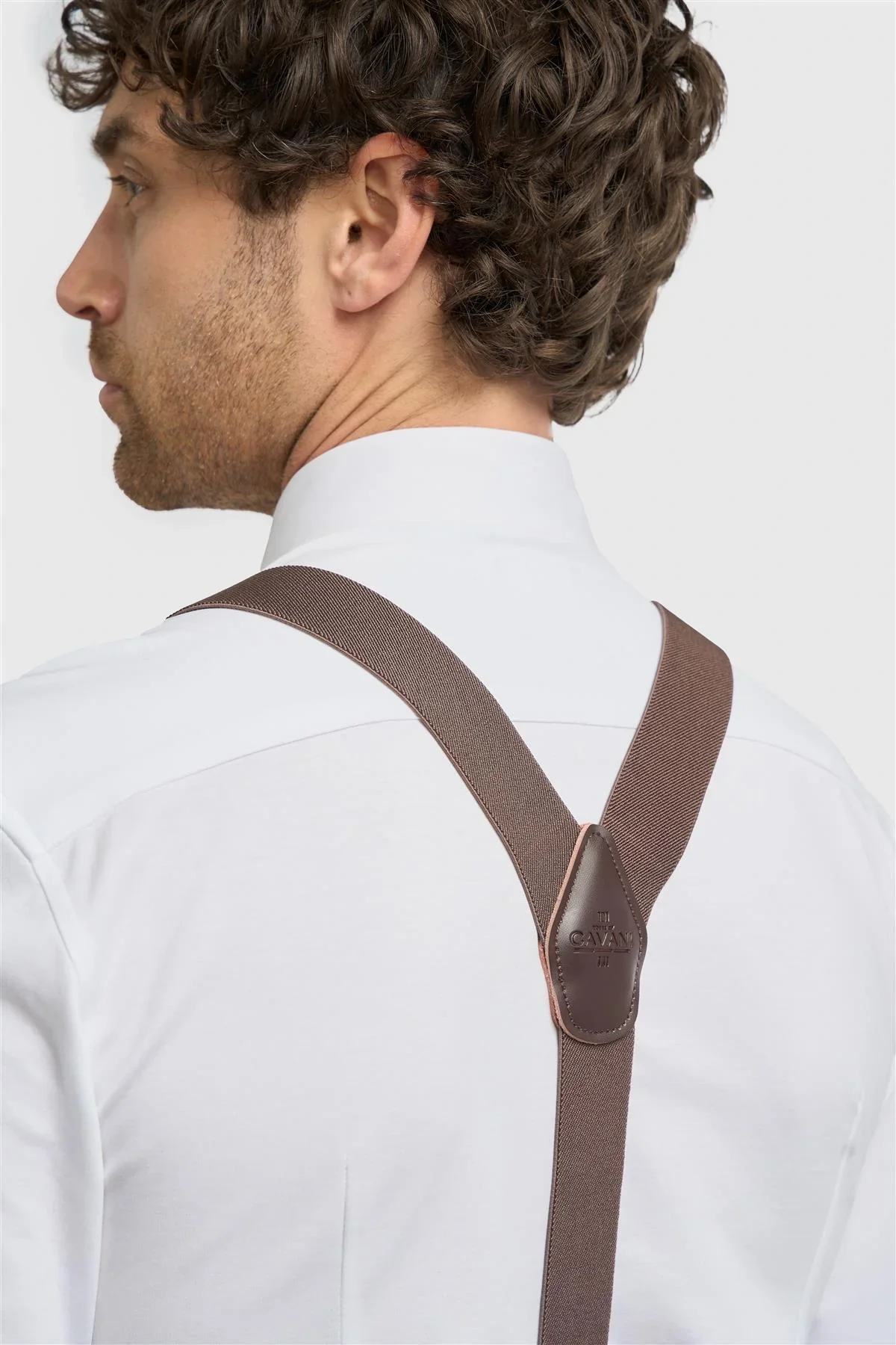 Men’s Clip-On Braces with Adjustable Straps -Brown - Image 3