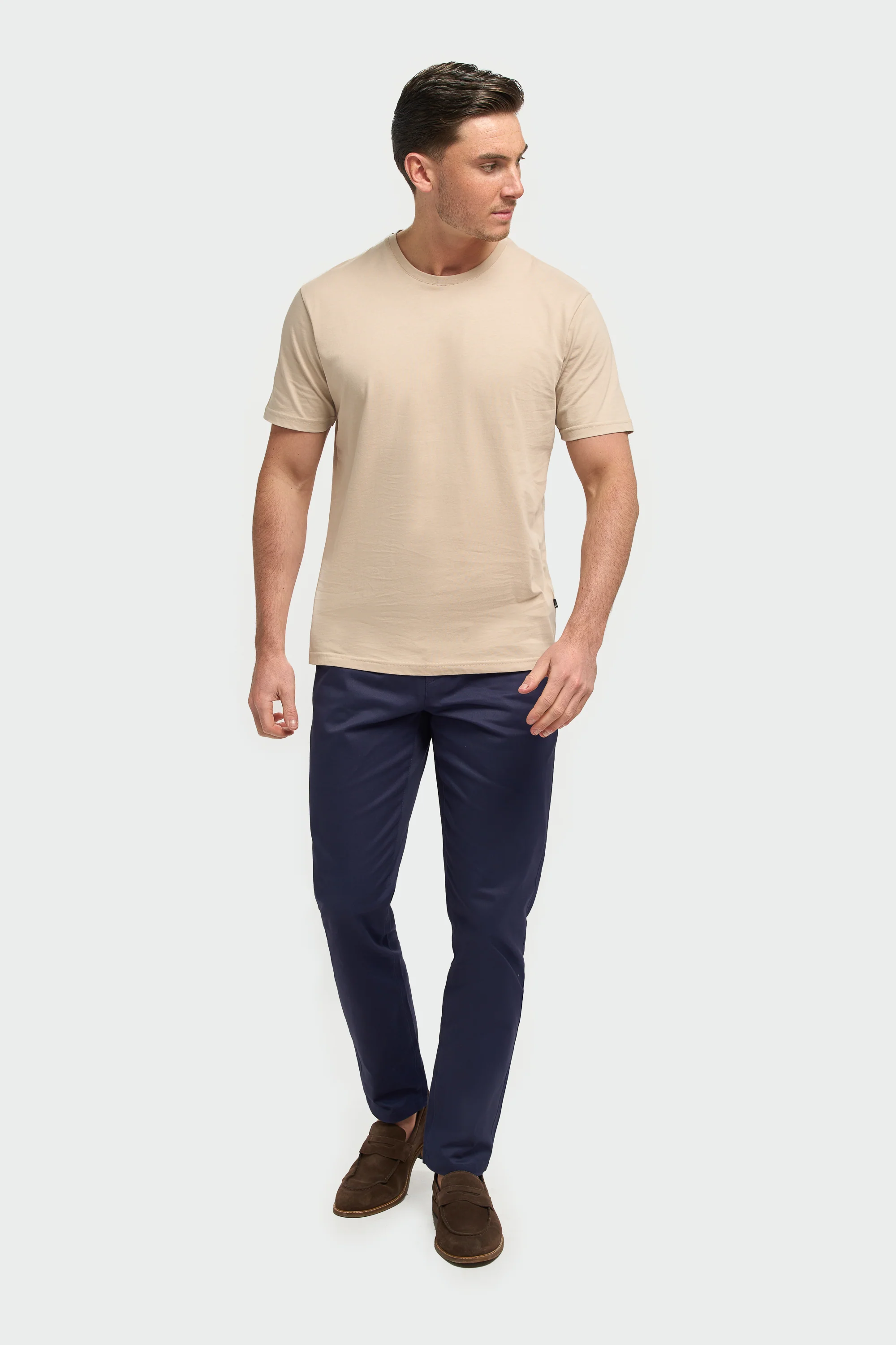 Men’s Cotton Crew Neck T-Shirt - Sanchez - Beige - Image 2