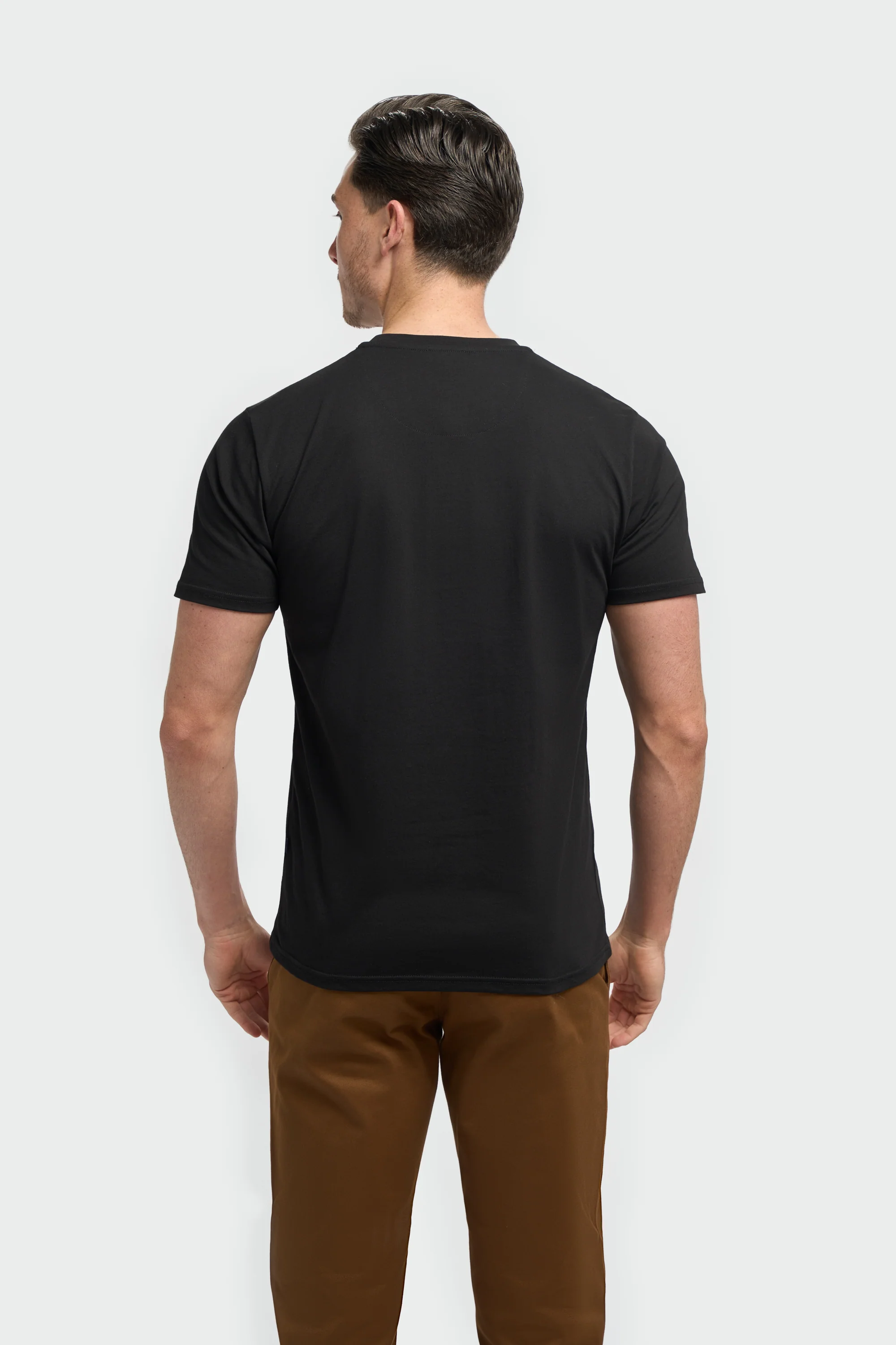 Men’s Cotton Crew Neck T-Shirt - Sanchez - Black - Image 3