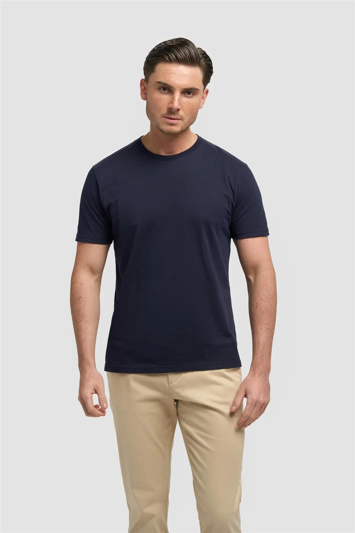 Men’s Cotton Crew Neck T-Shirt - Sanchez - Navy Blue