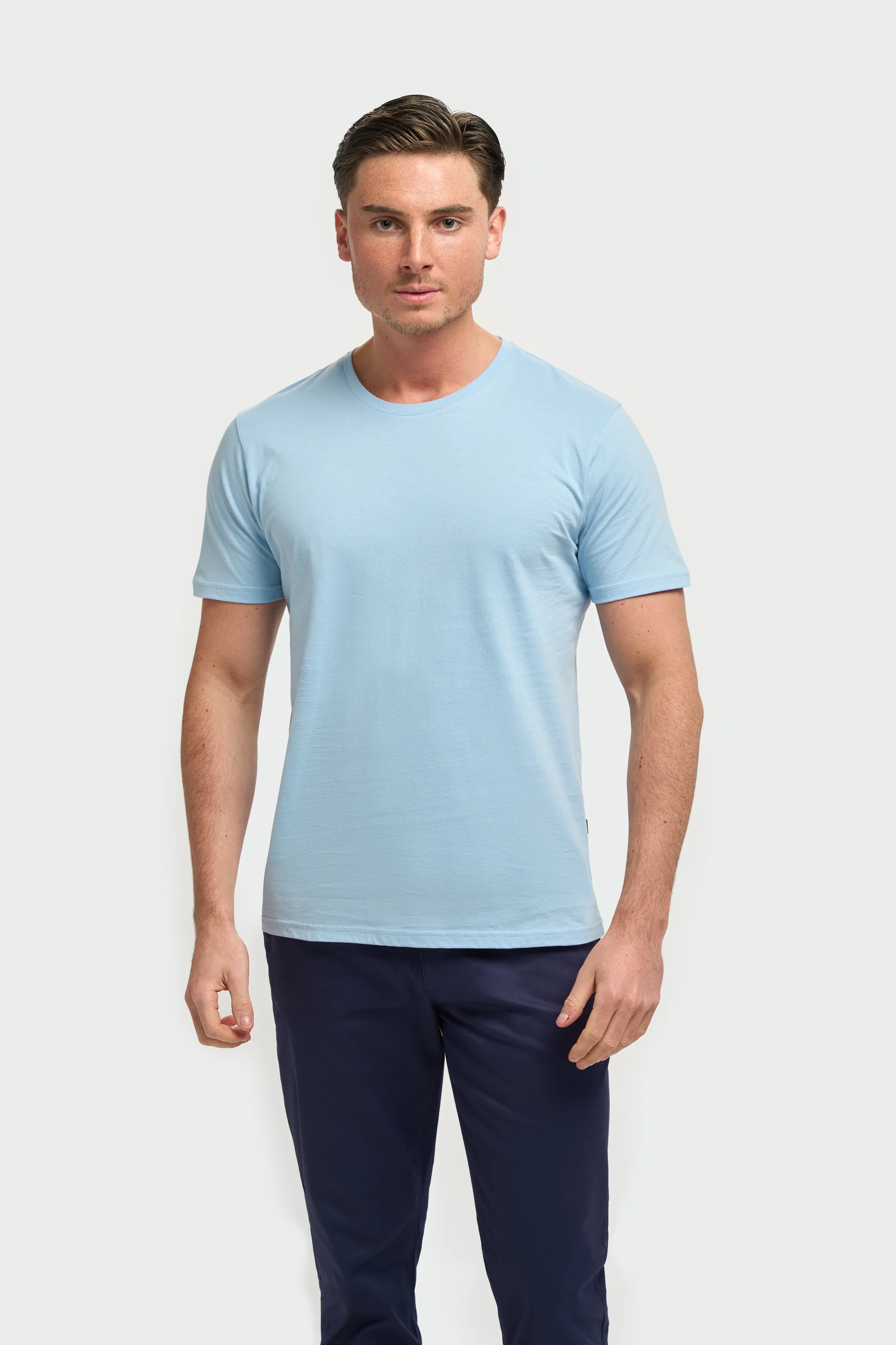 Men’s Cotton Crew Neck T-Shirt - Sanchez - Sky Blue