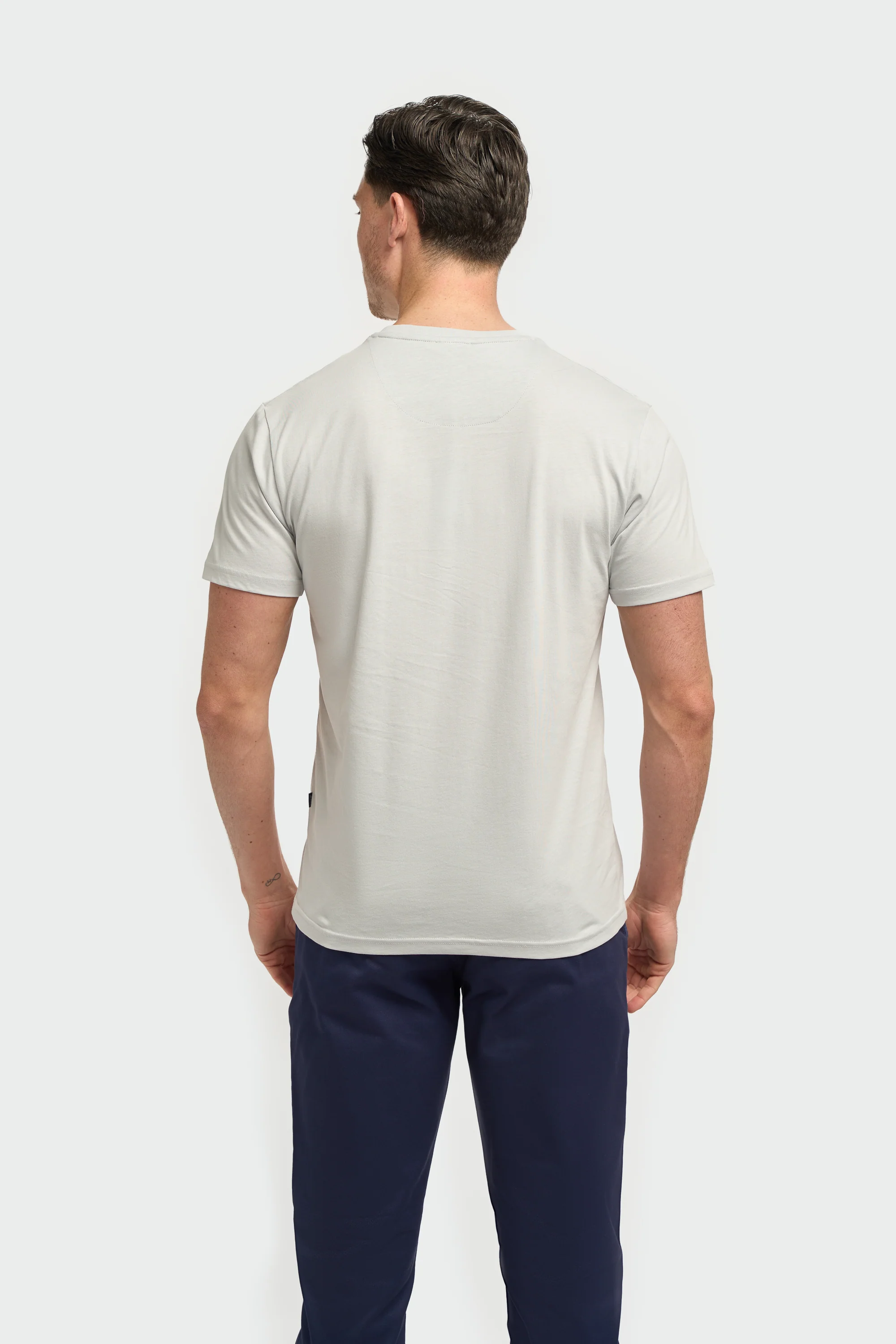 Men’s Cotton Crew Neck T-Shirt - Sanchez - Slate Grey - Image 3