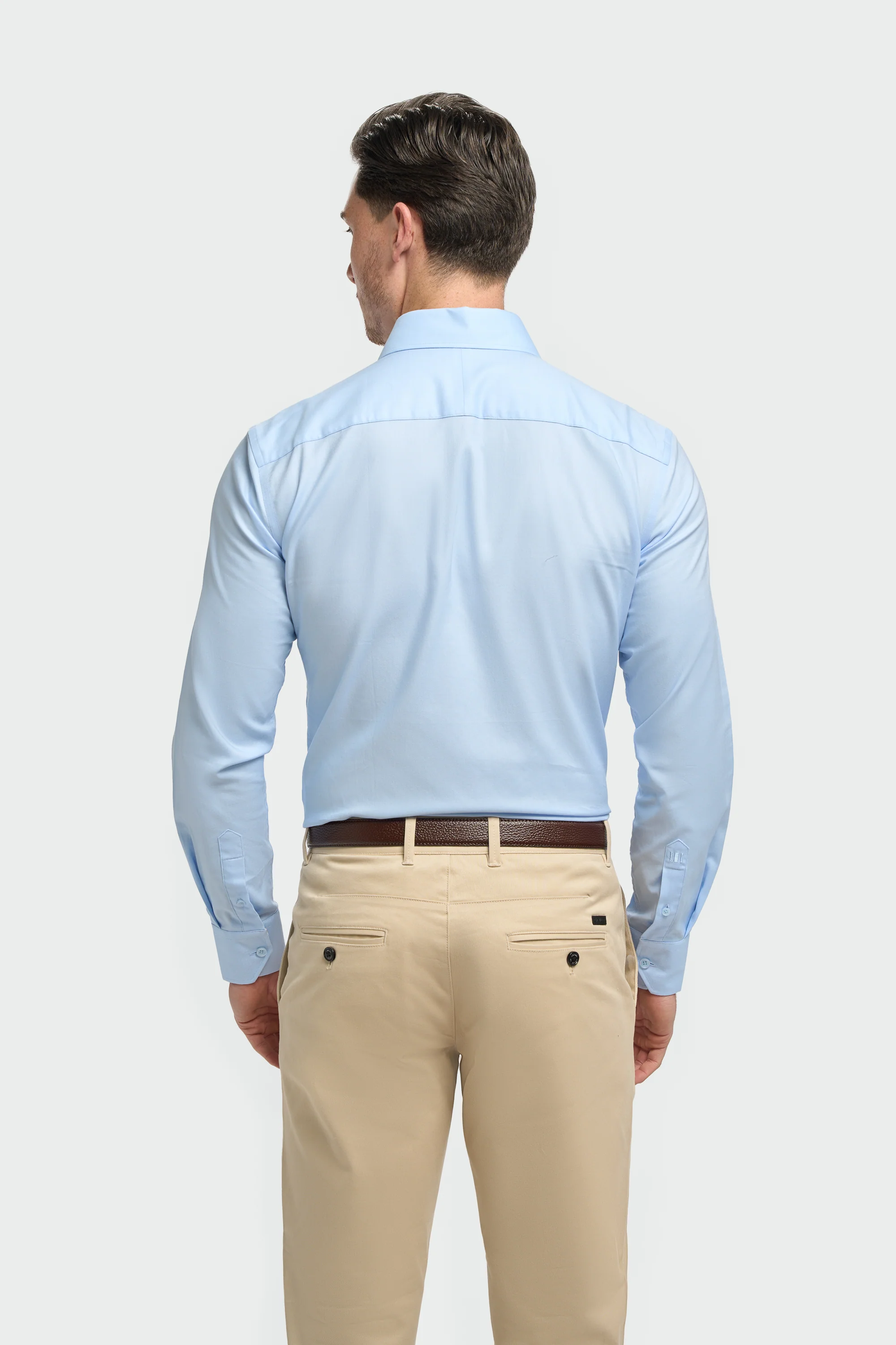 Men’s Cotton Long Sleeve Formal Shirt - Barnaby - Sky Blue - Image 3