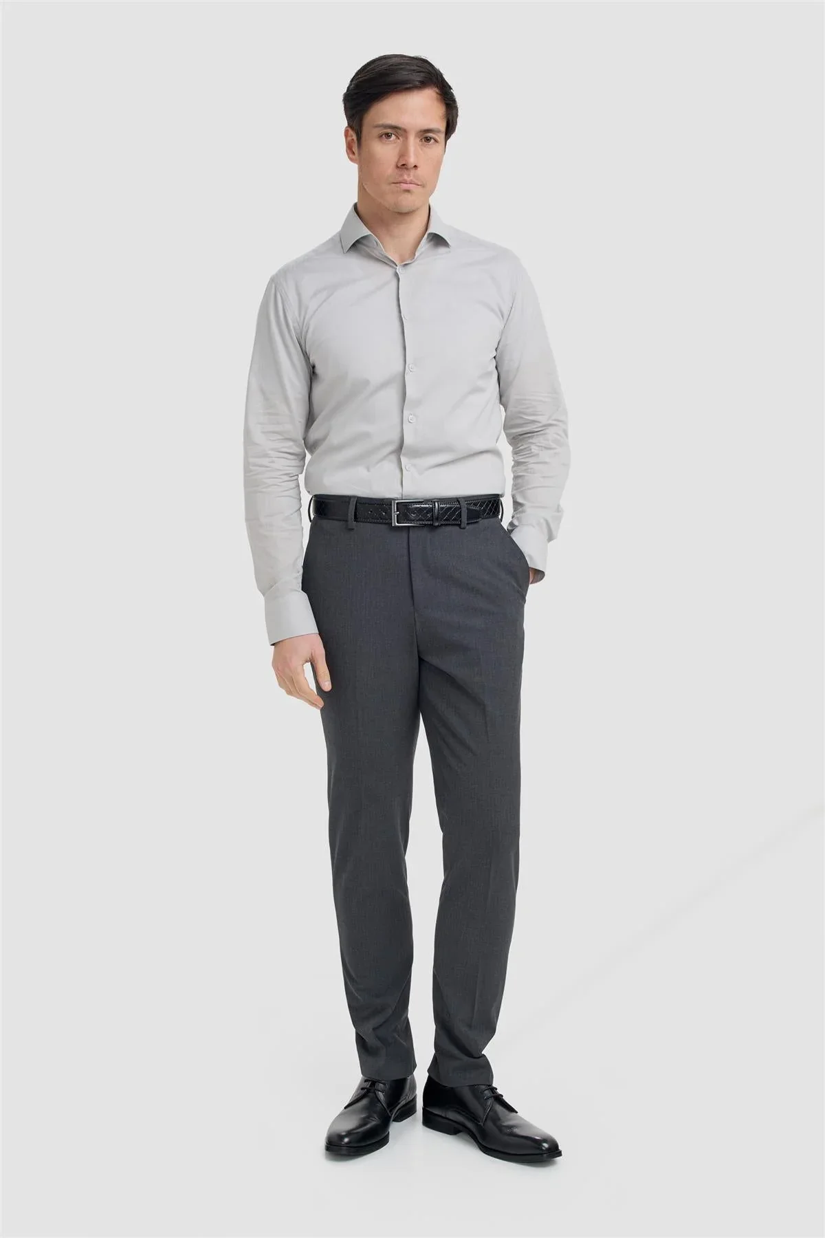 Men’s Cotton Long Sleeve Formal Shirt - Flamino Stone - Image 2