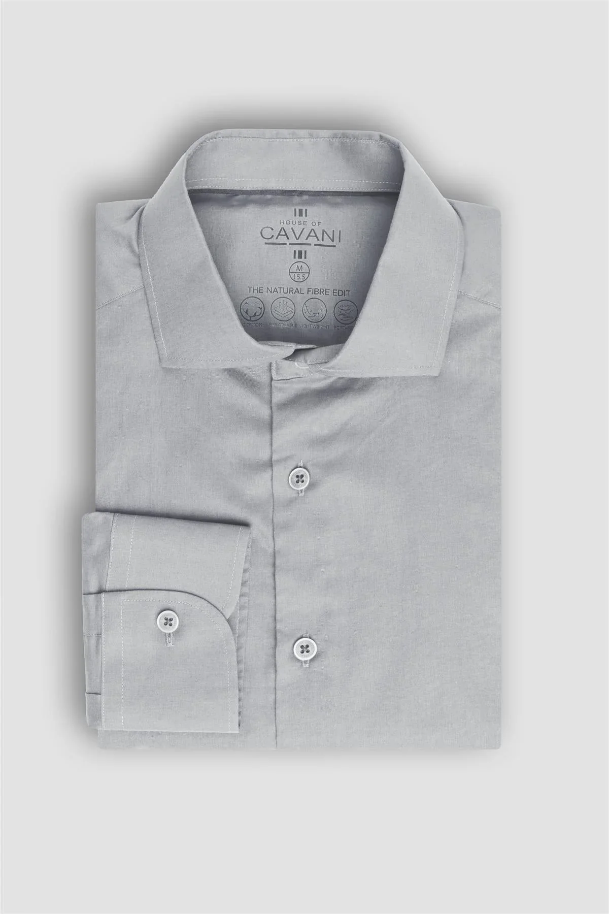 Men’s Cotton Long Sleeve Formal Shirt - Flamino Stone - Image 4
