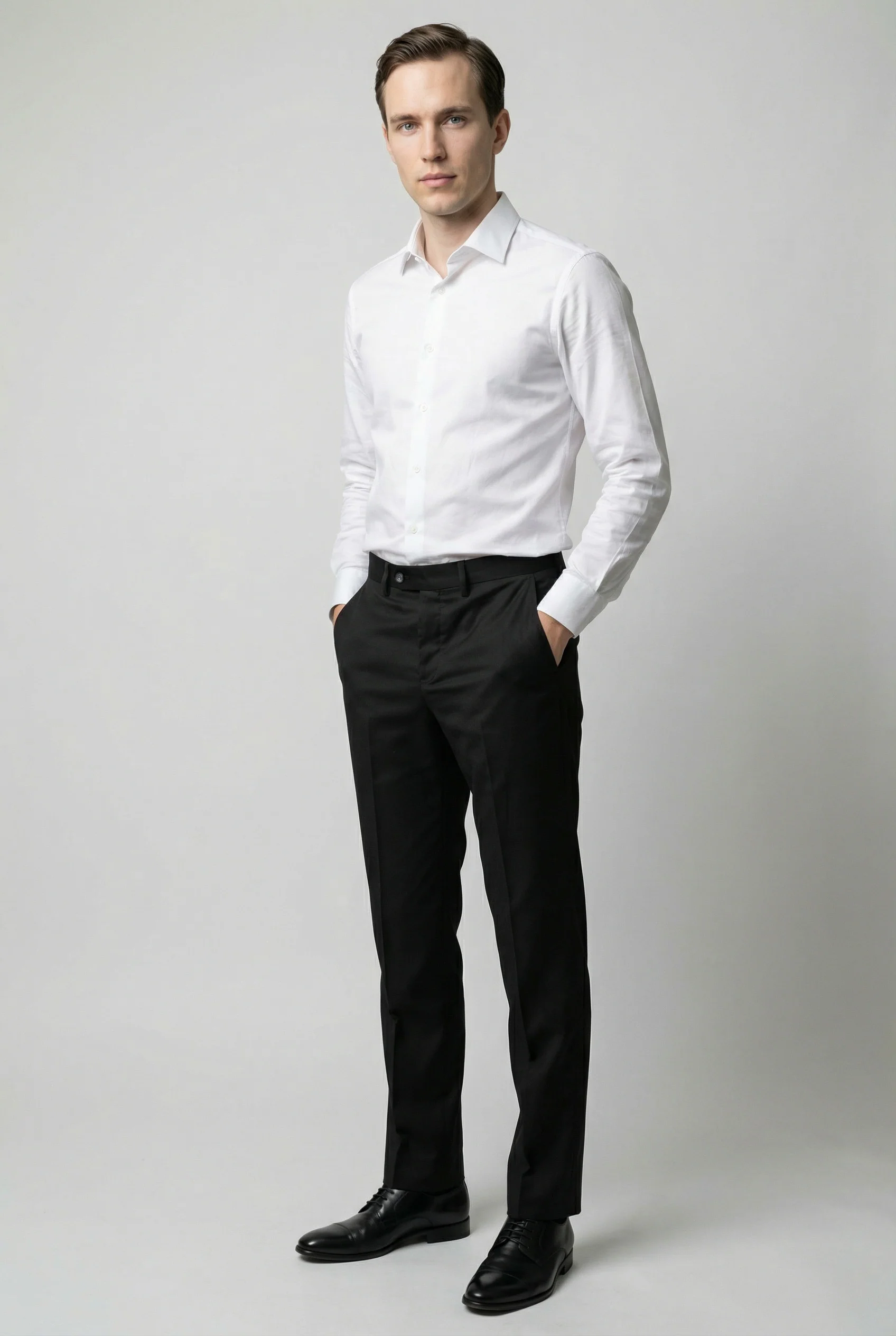 Men’s Double Breasted Formal Suit Trousers - CARSON BLACK - Image 2