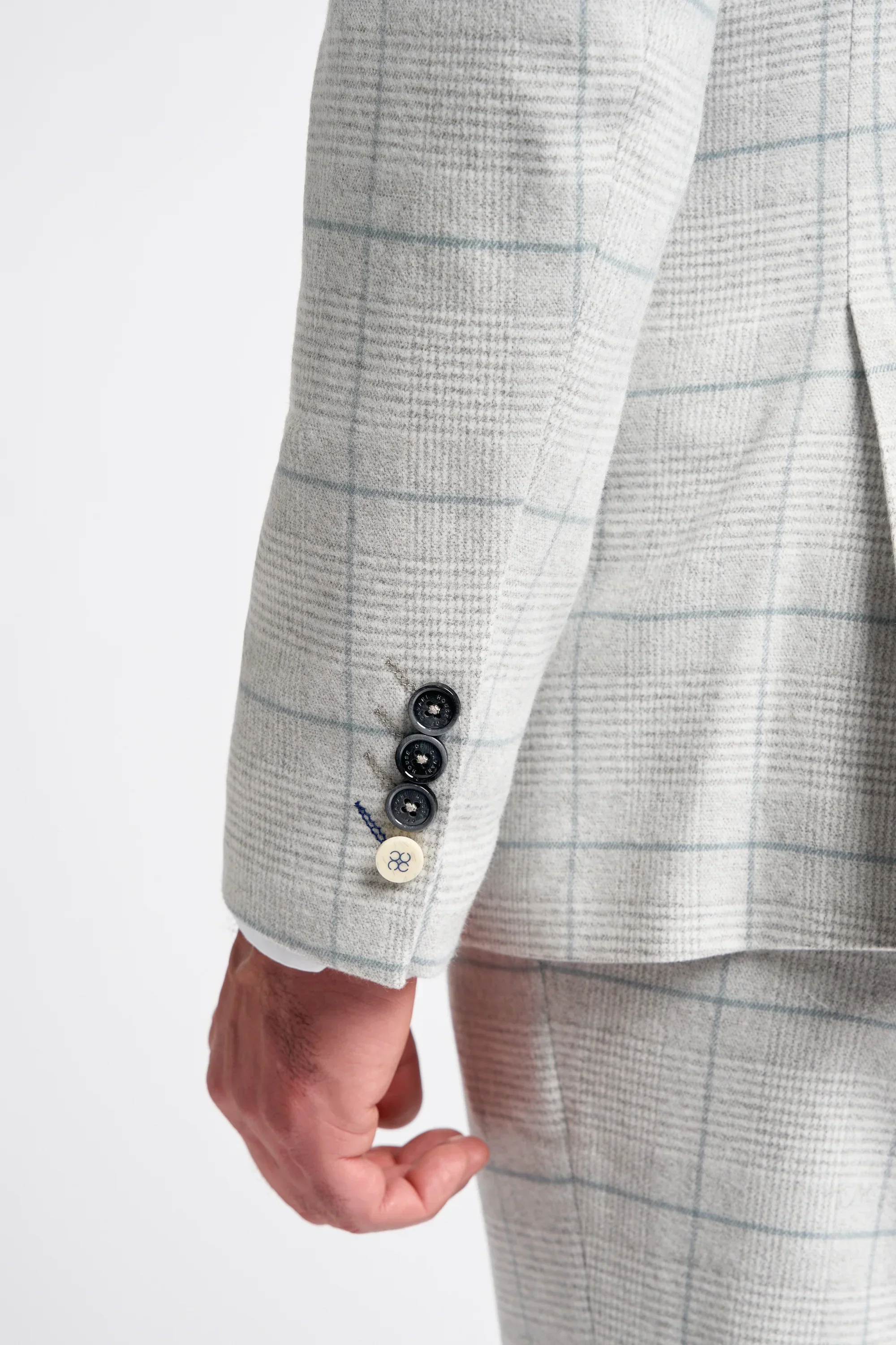 Men's Retro Check Grey Suit - RADIKA - Light Grey - Image 12