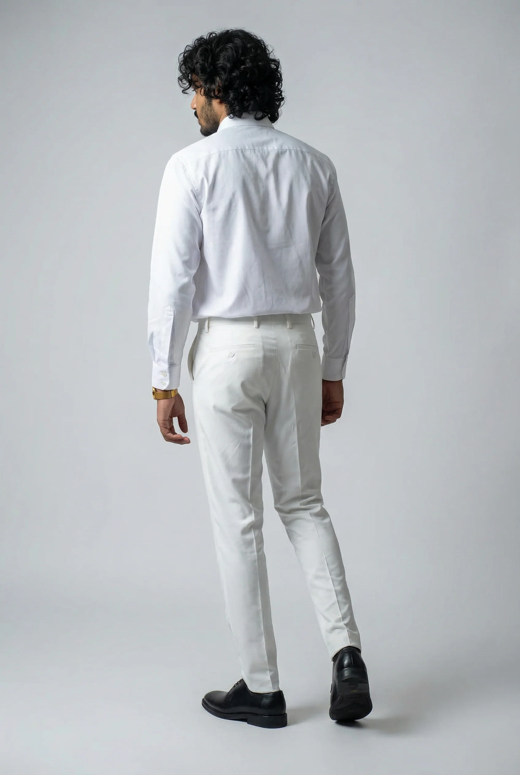 Men’s Formal Dress Trousers - Santiago - Off White - Image 3