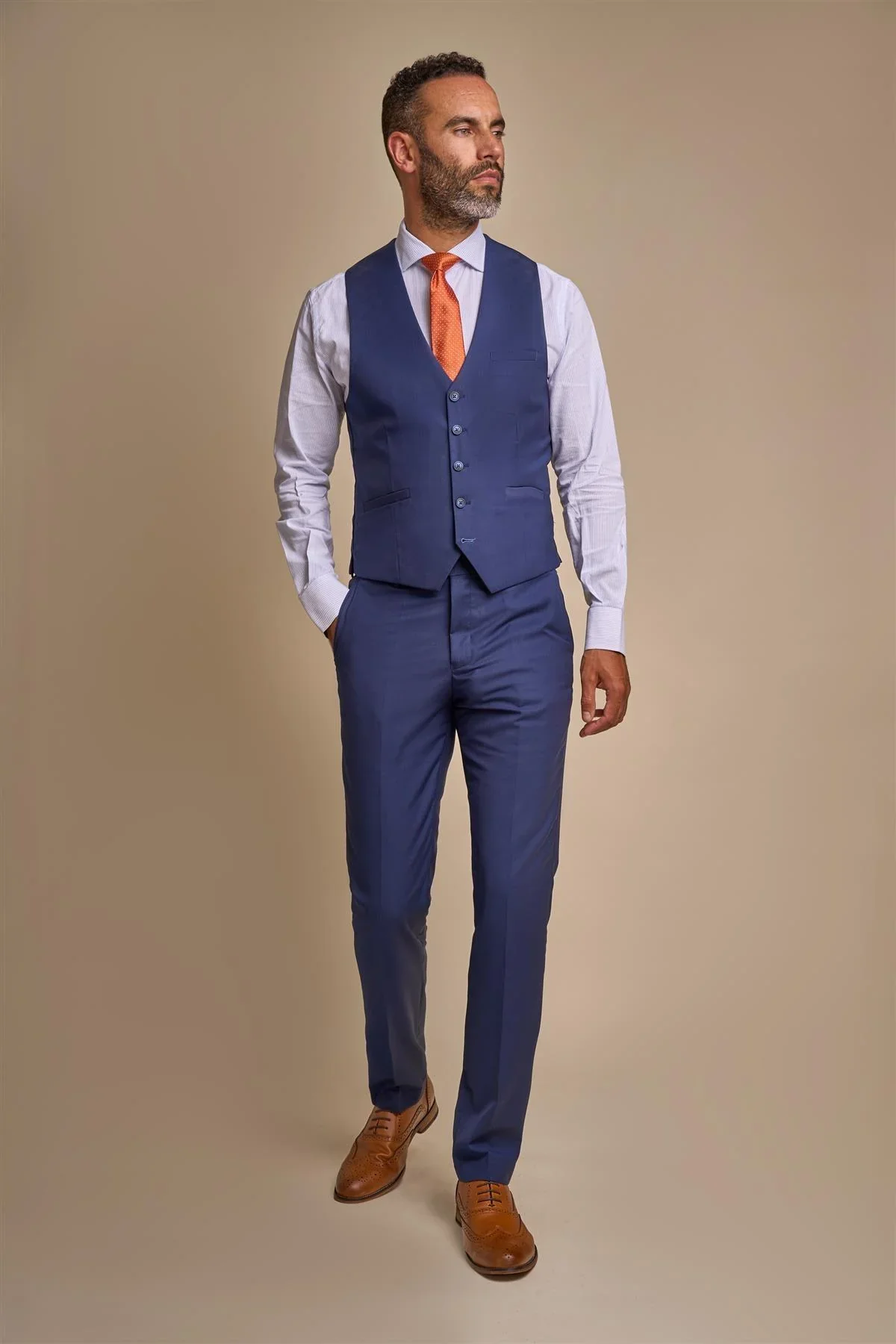 Men's Slim Fit Waistcoat - JEFFERSON Navy - Navy Blue - Image 2