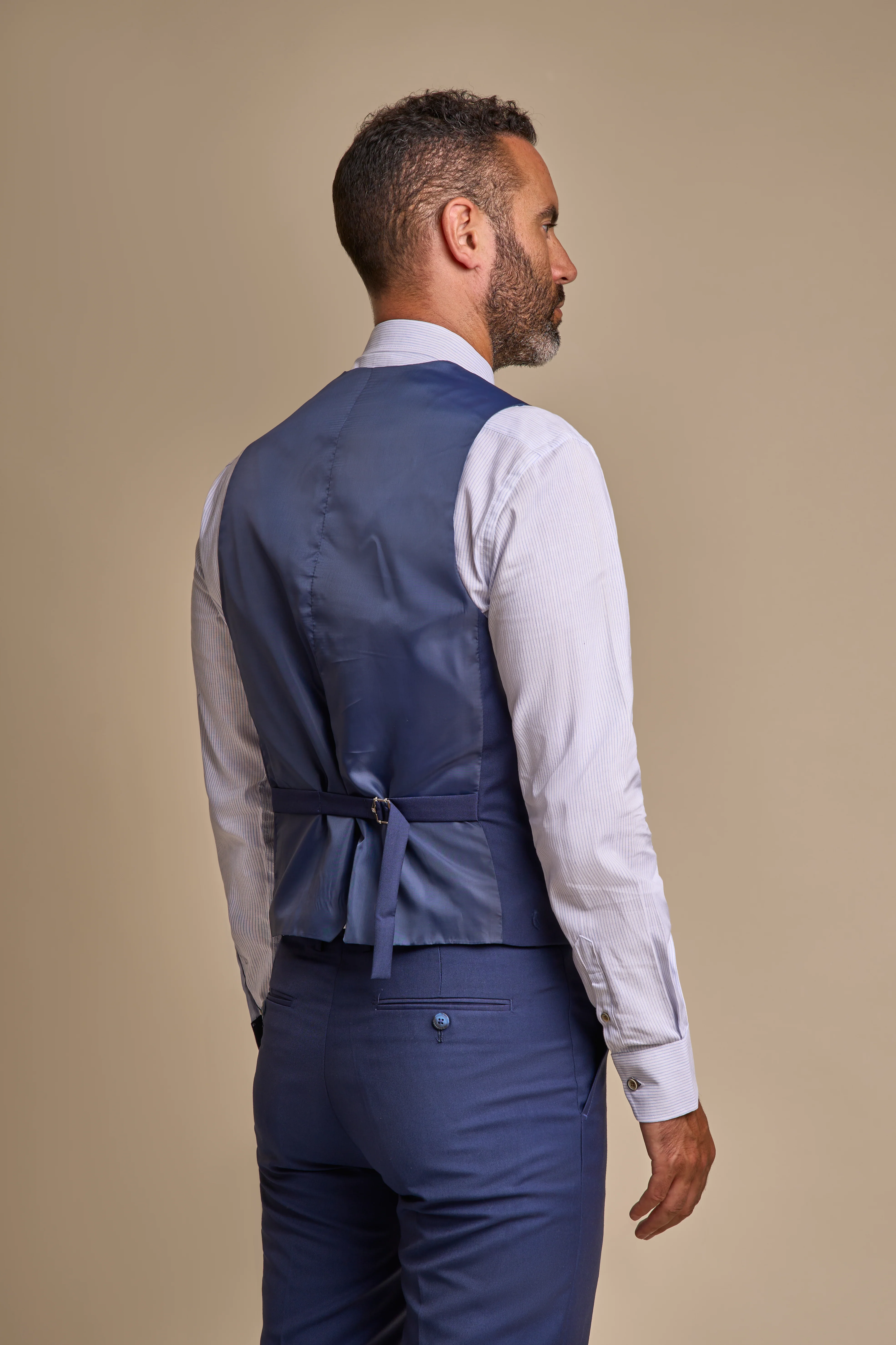 Men's Slim Fit Waistcoat - JEFFERSON Navy - Navy Blue - Image 3