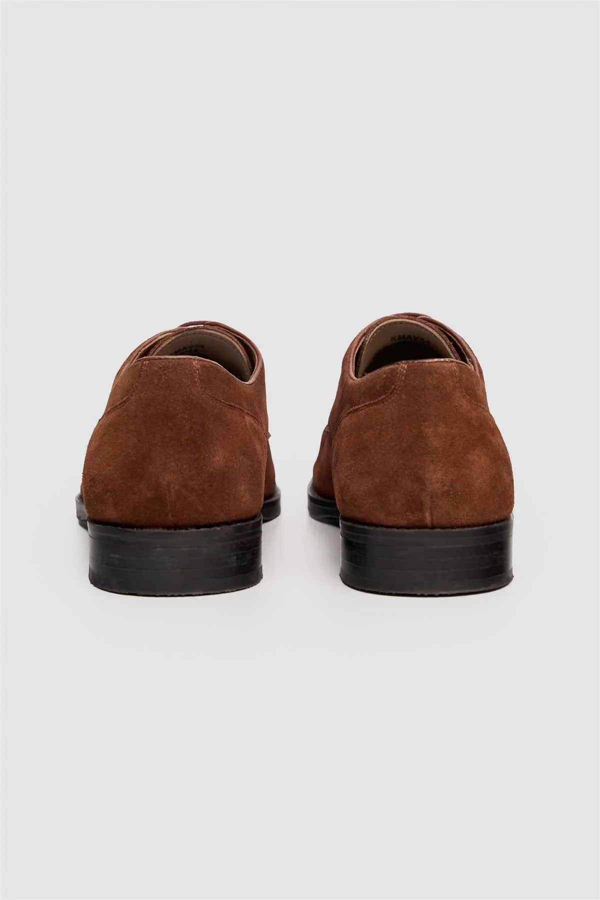 Men’s Genuine Suede Derby Shoes with Apron Toe - Brera - Cognag Brown - Image 3