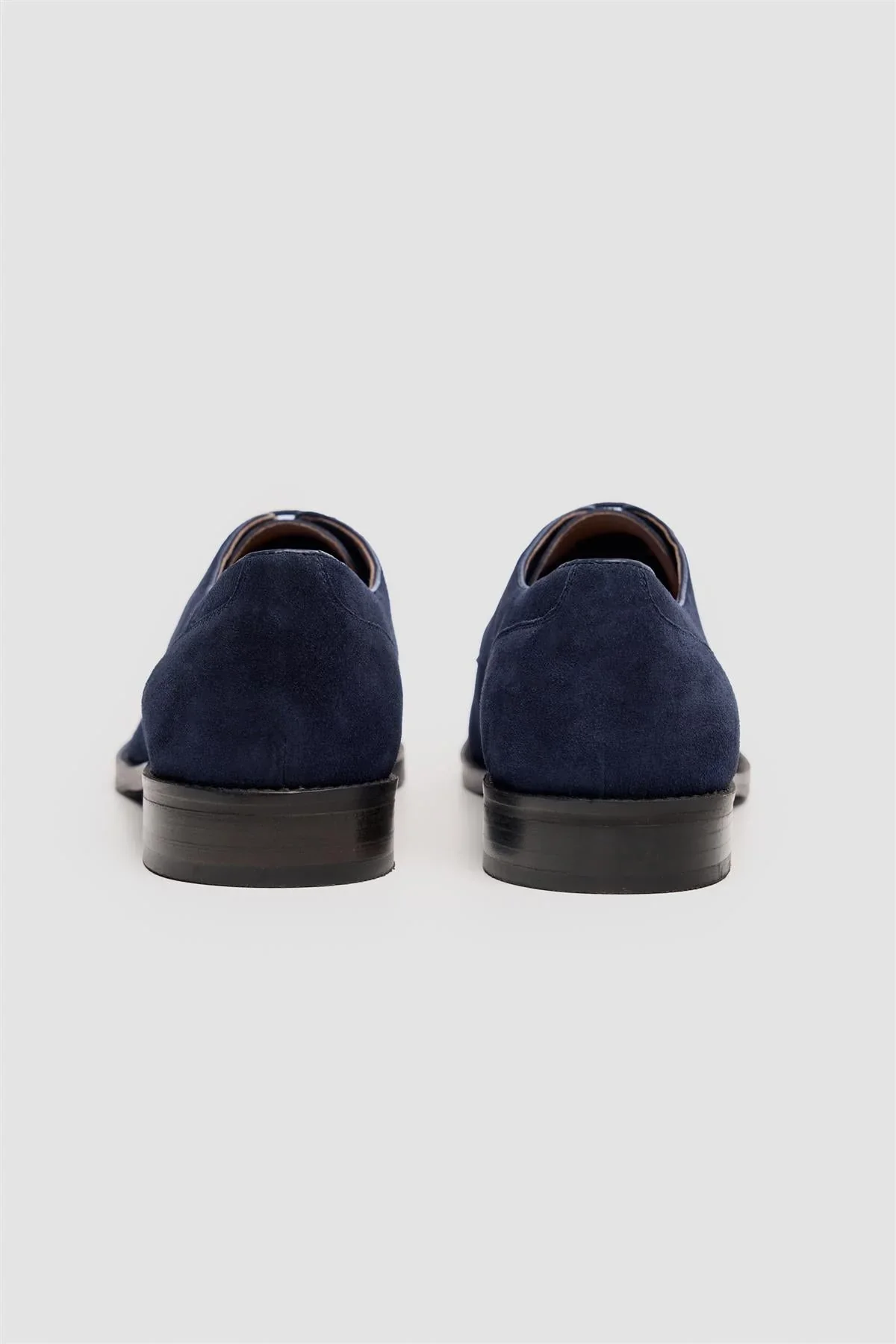 Men’s Genuine Suede Derby Shoes with Apron Toe - Brera - Navy - Image 3