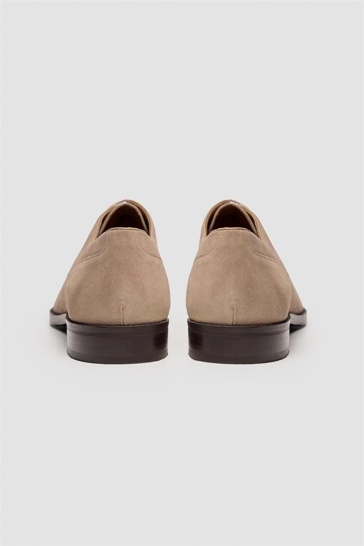 Men’s Genuine Suede Derby Shoes with Apron Toe - Brera - Sand Beige - Image 3