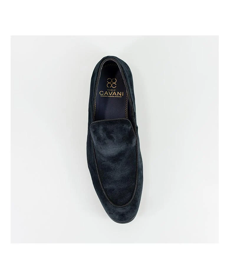 Men's Italian Couture Velvet Slip On Loafer - MILAN - Black - Image 2