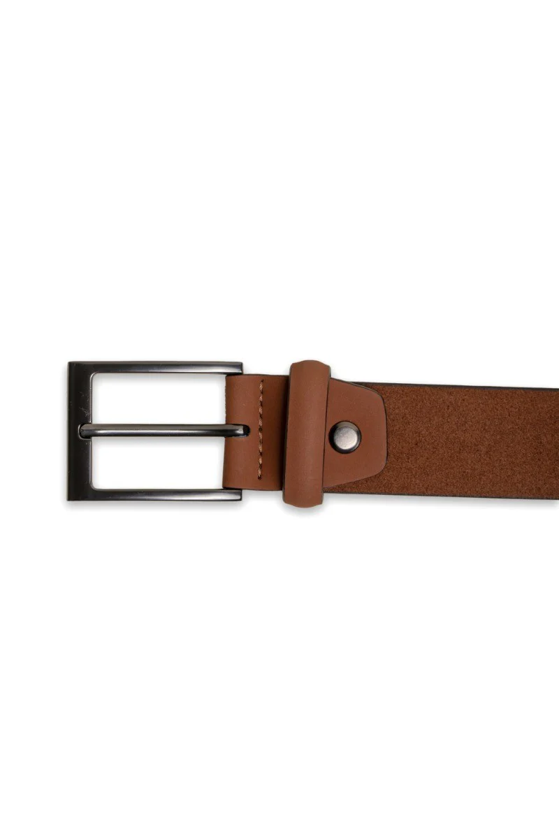 Men's Leather Belt Accessory - Rust Brown - Image 2