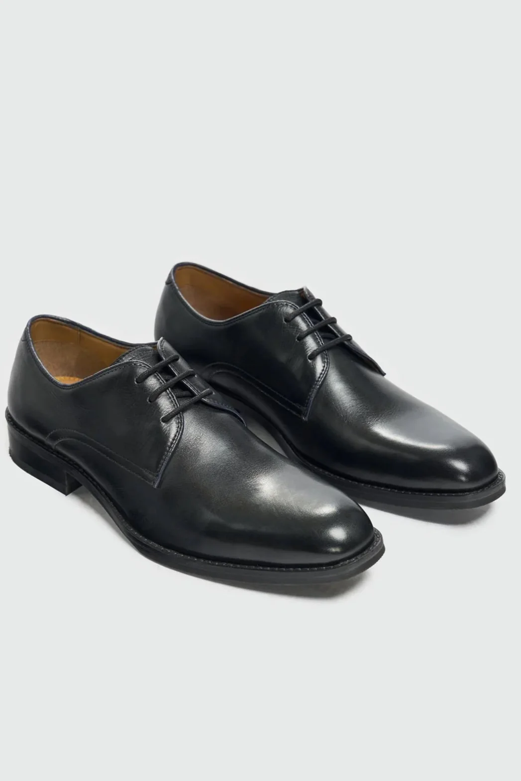 Men’s Leather Lace Up Derby Dress Shoes - Taylor - Black