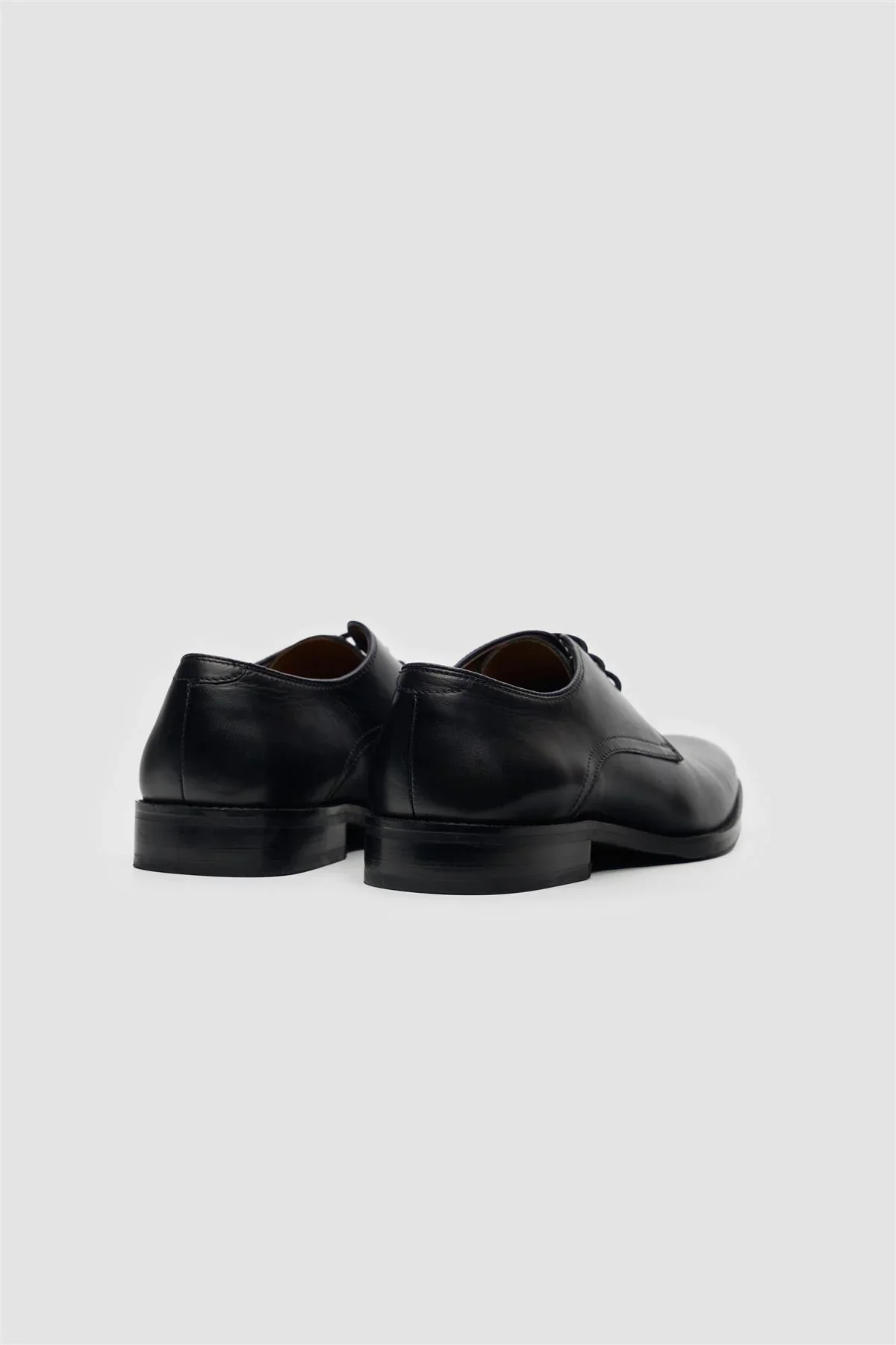 Men’s Leather Lace Up Derby Dress Shoes - Taylor - Black - Image 3