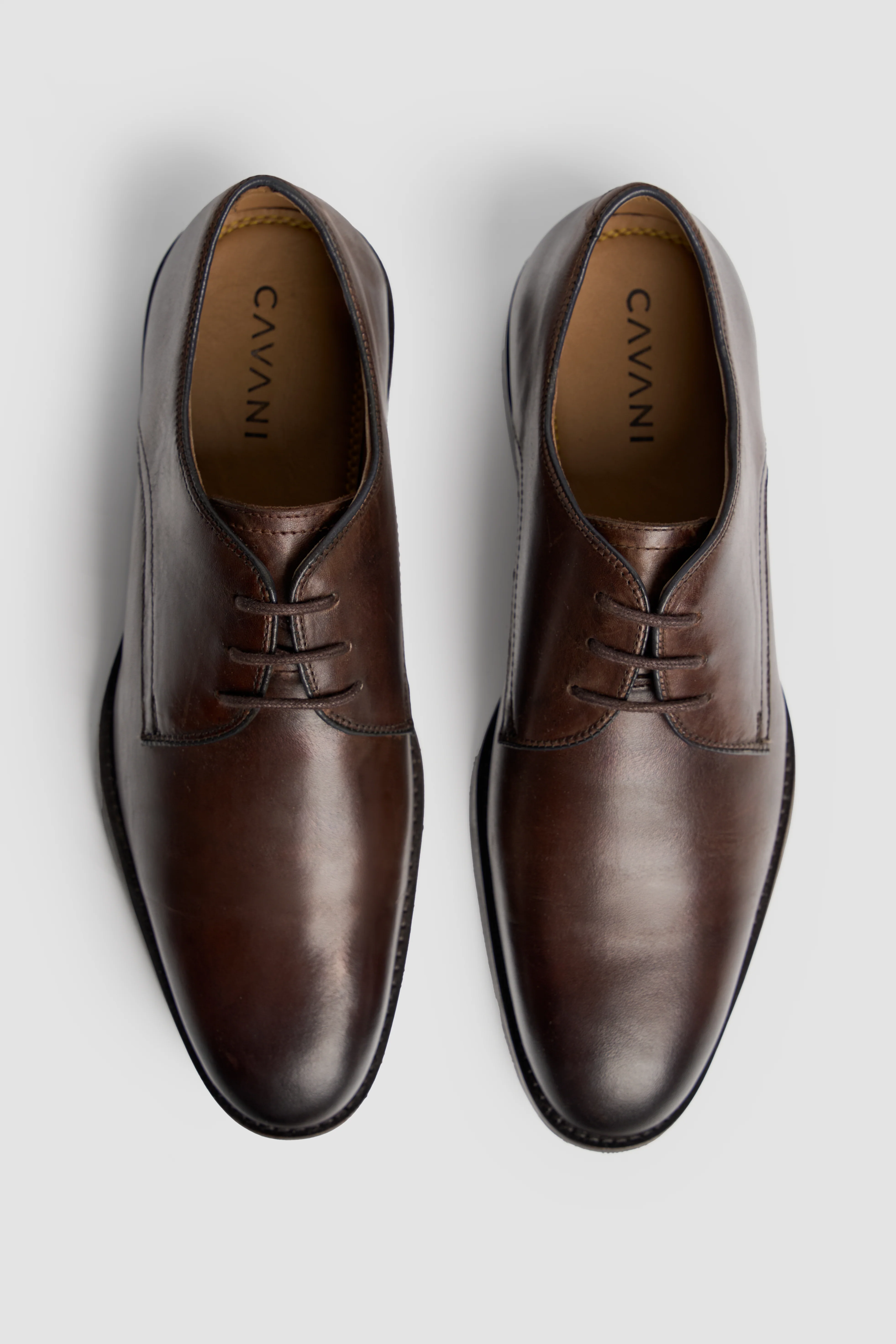 Men’s Leather Lace Up Derby Dress Shoes - Taylor - Chocolate Brown - Image 2