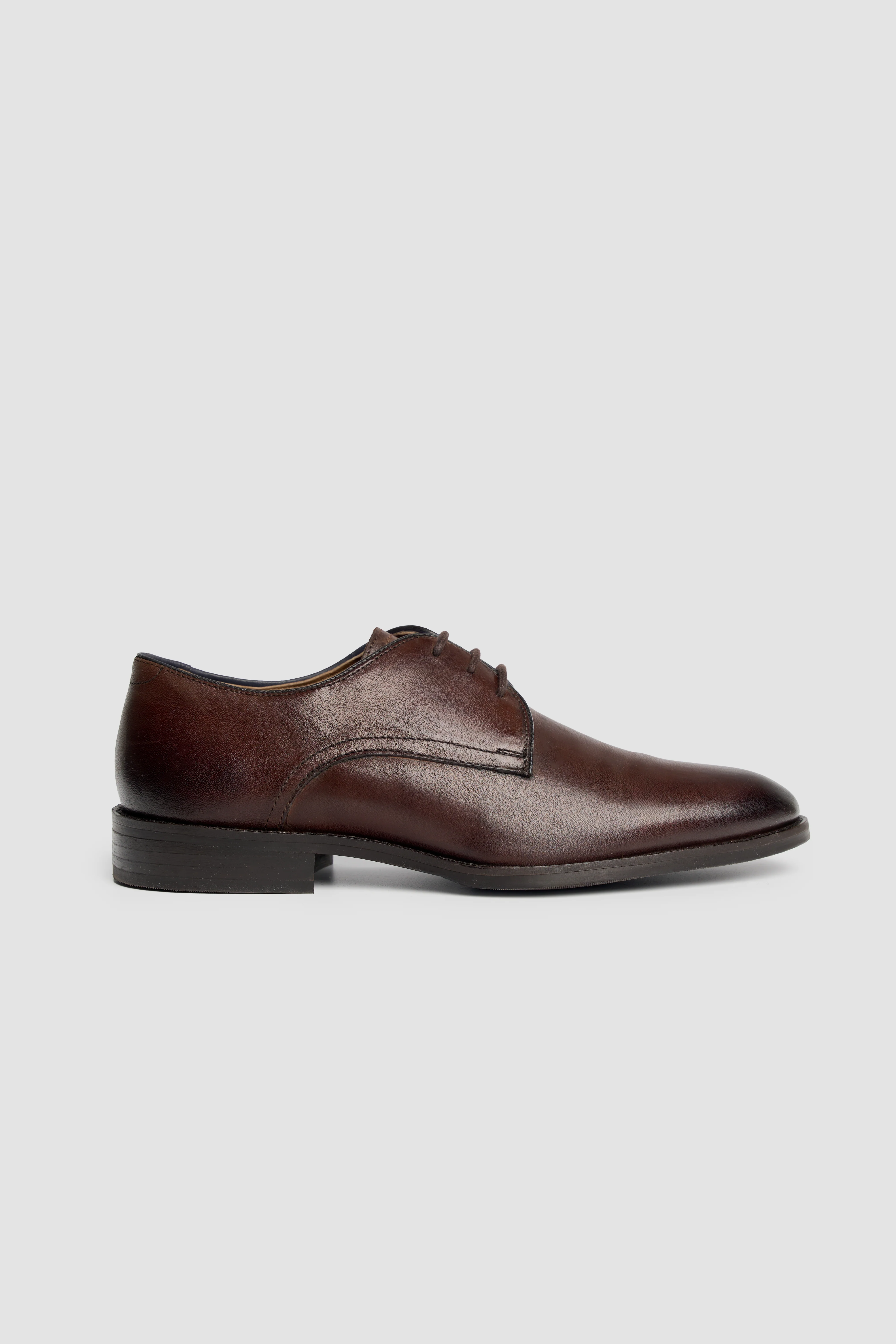 Men’s Leather Lace Up Derby Dress Shoes - Taylor - Chocolate Brown - Image 3