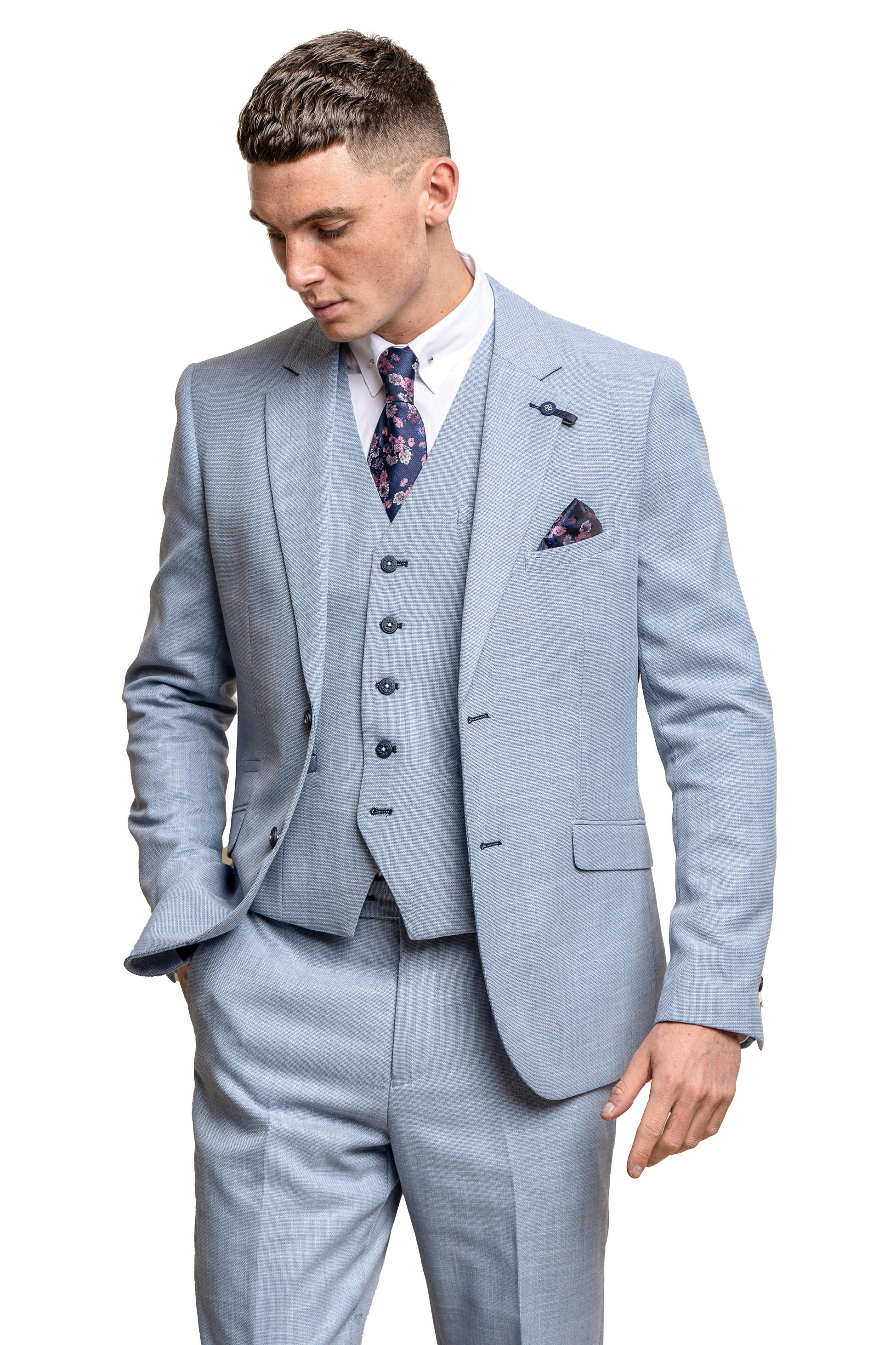 Men's Slim Fit Formal Suit- MIAMI - Sky Blue - Image 2