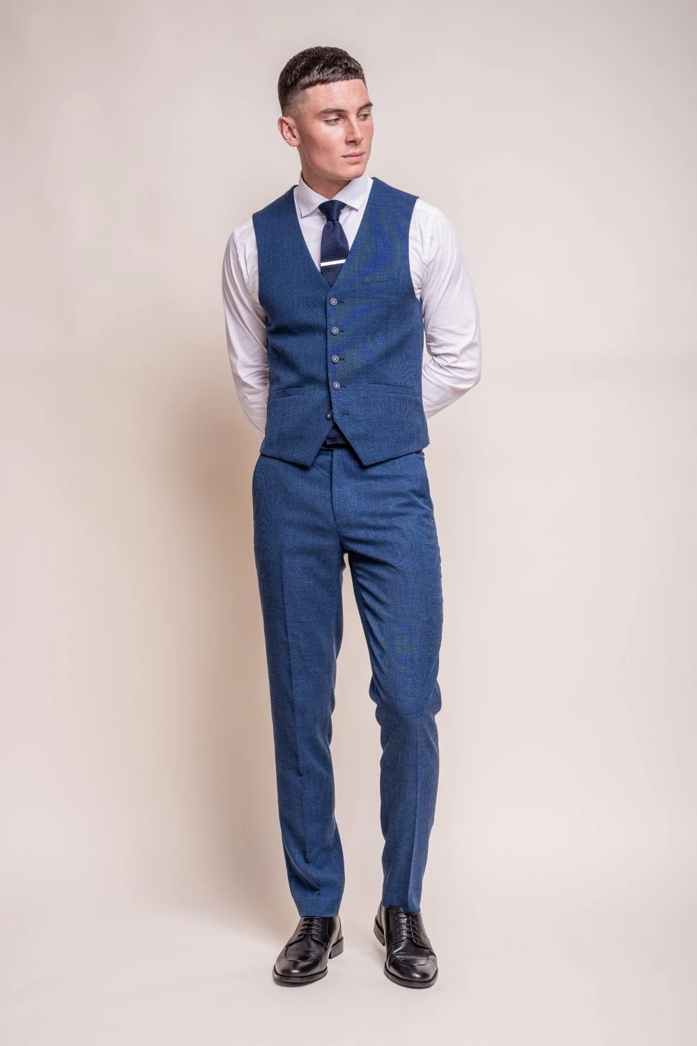 Men's Slim Fit Formal Waistcoat- MIAMI - Blue - Image 2