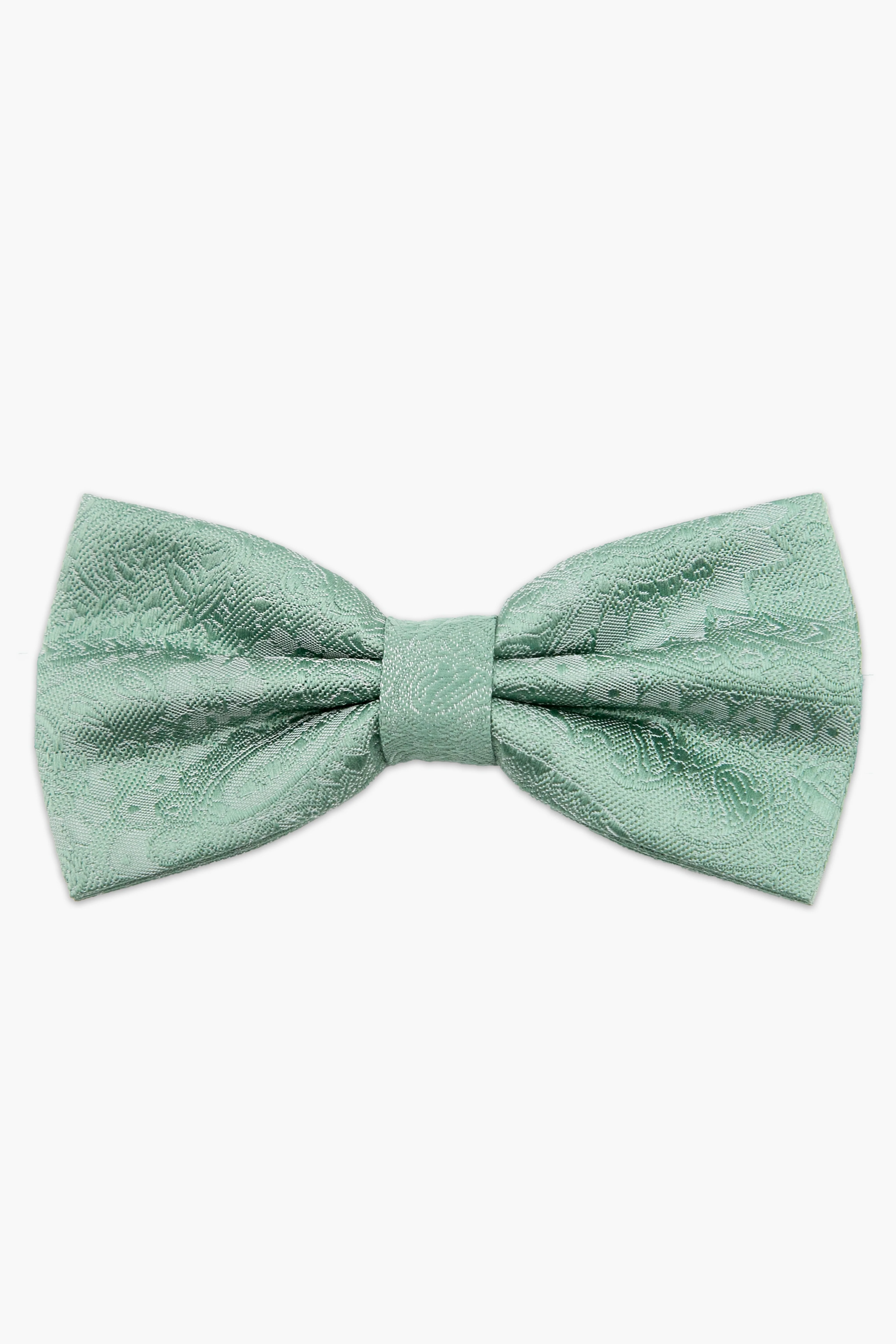 Men’s Pastel Paisley Pre-Tied Dickie Bow Tie  - Green