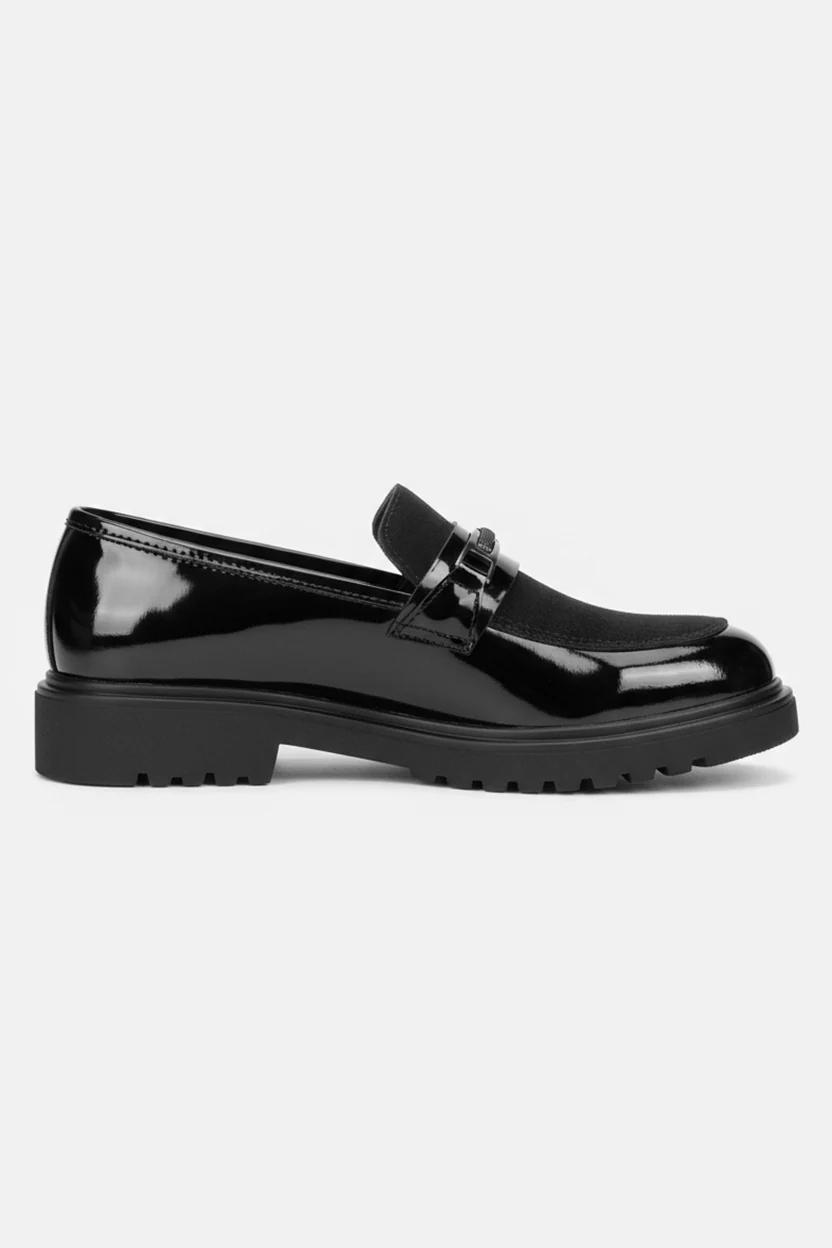Men’s Patent & Suede Loafer Dress Shoes - MAYFAIR - Black - Image 4