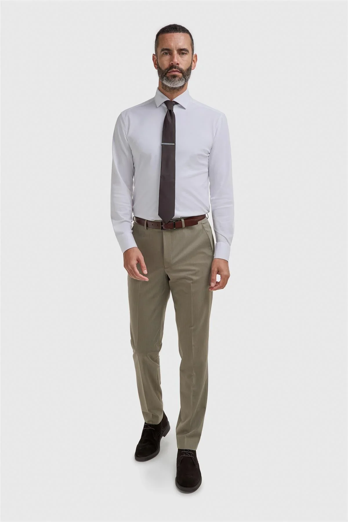 Men’s Premium Twill Trousers - Donatella - Sage Green - Image 2
