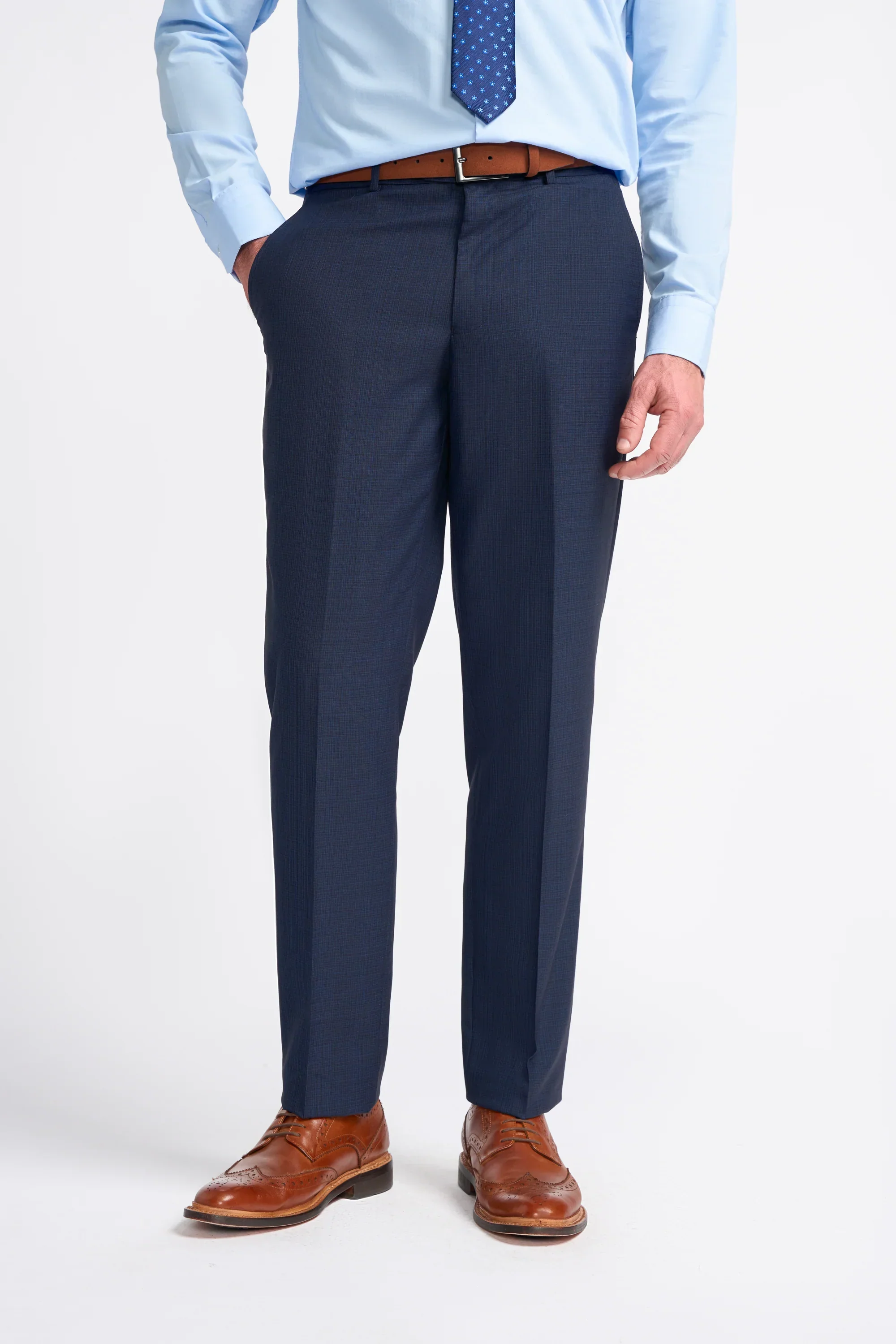 Men's Slim Fit Navy Suit - SEEBA - Navy Blue - Image 8