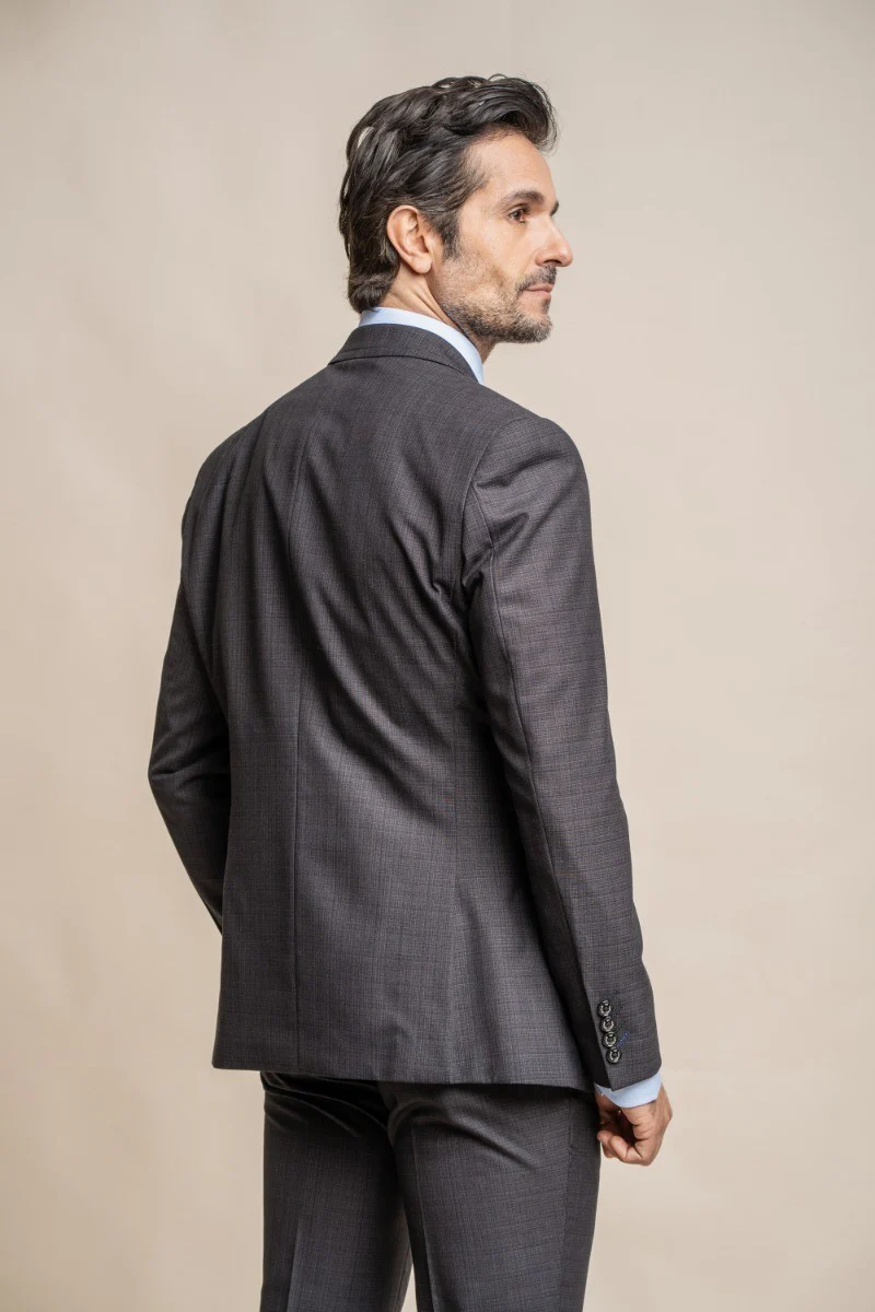 Men's Slim Fit Formal Suit Jacket - SEEBA Graphite - Dark Grey - Image 2