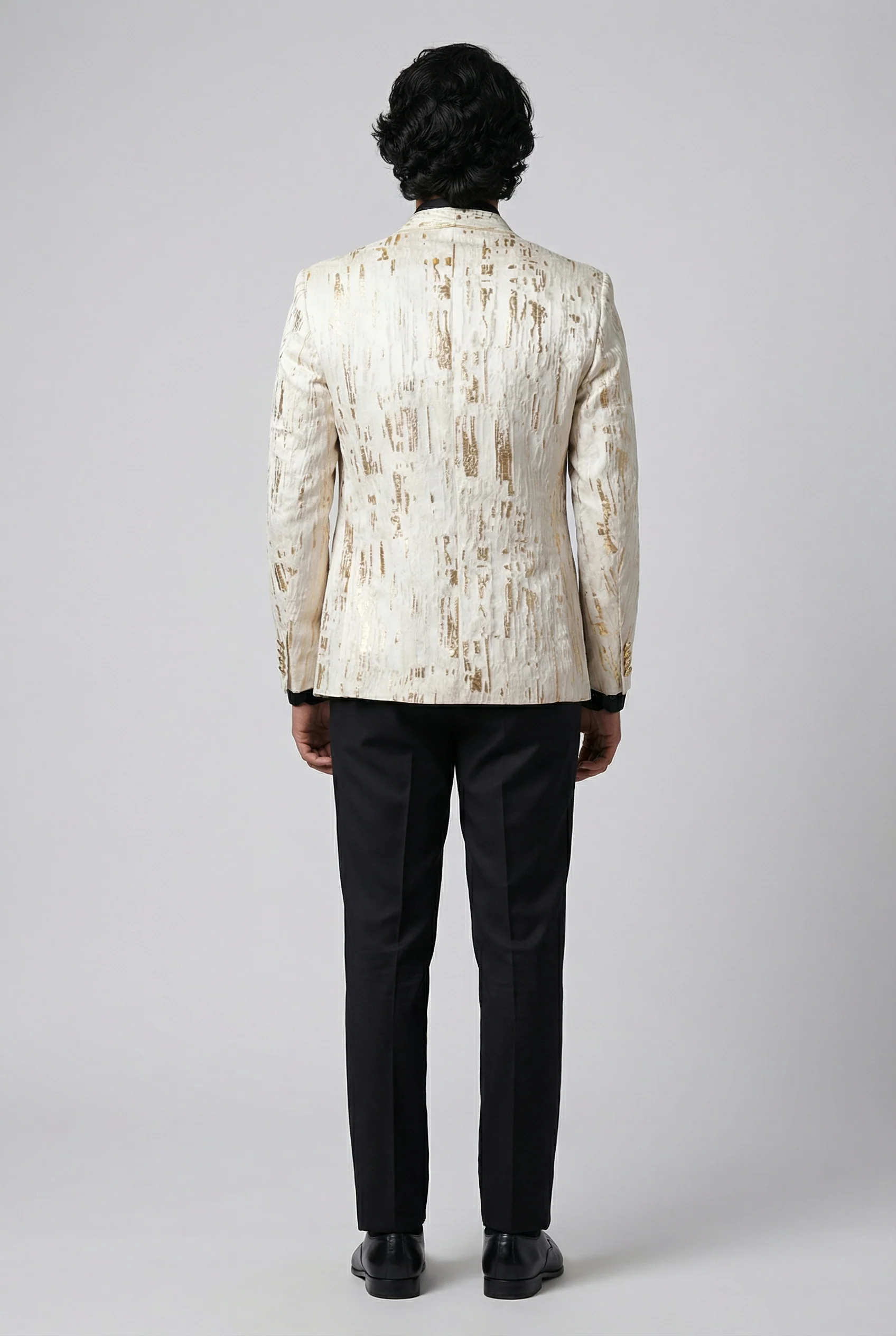 Men’s Slim Fit Cream & Gold Blazer - LEO - Image 6