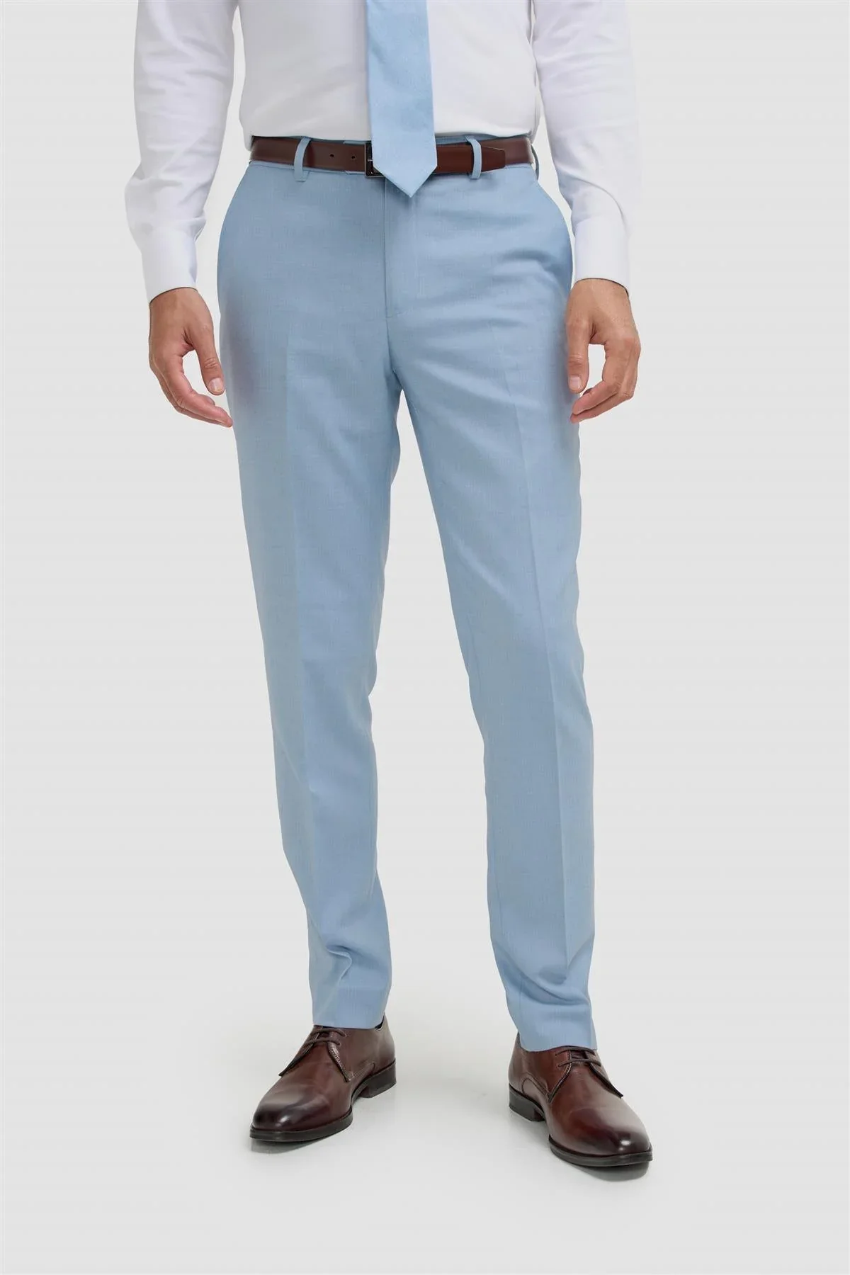 Men’s Slim Fit Formal Dress Trousers - Malibu - Sky Blue