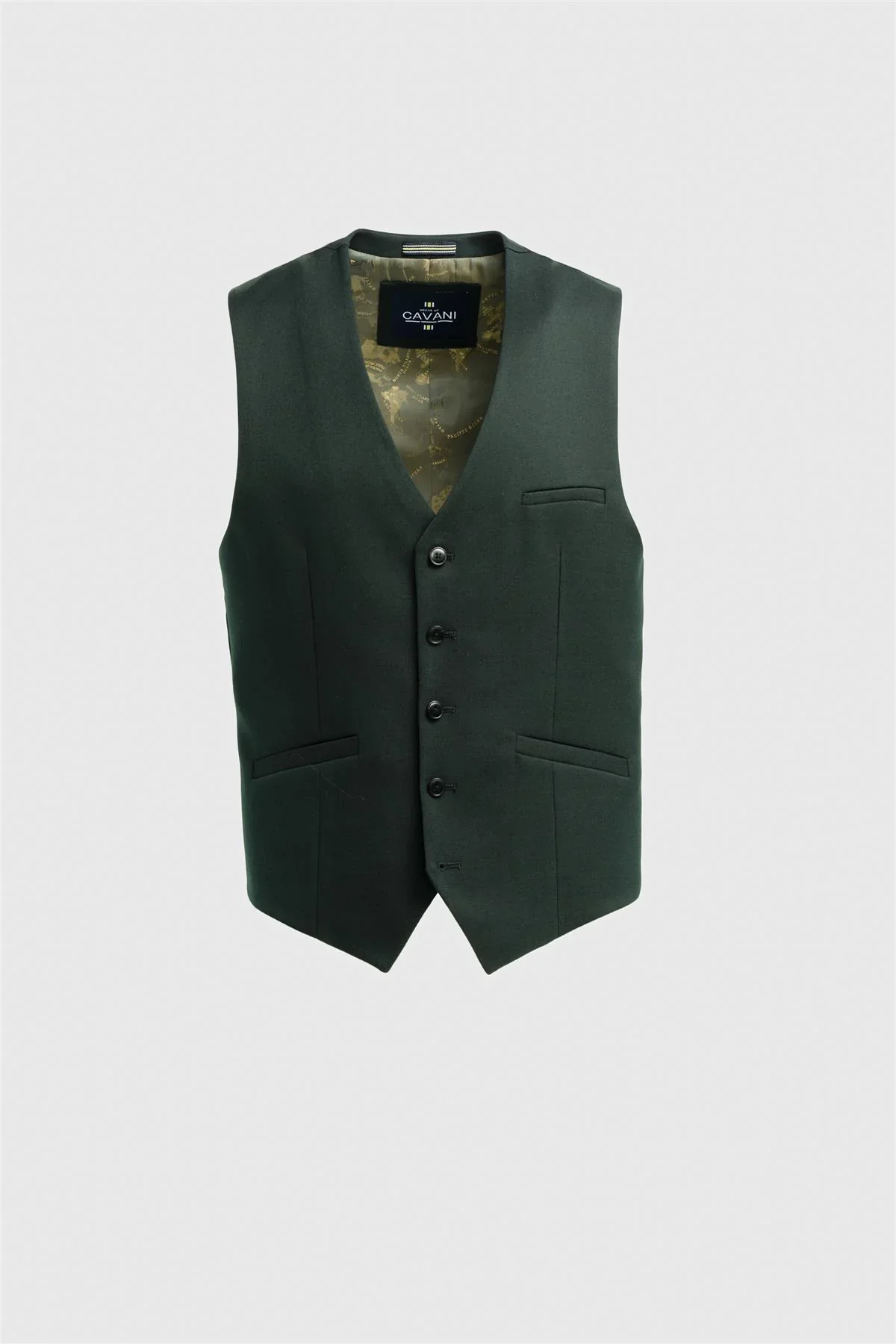 Men’s Slim Fit Formal Waistcoat - Malibu – Forest Green - Image 5