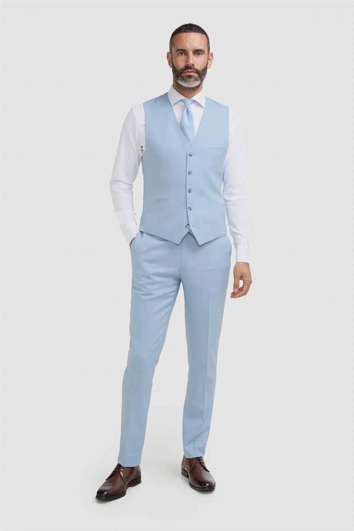 Men’s Slim Fit Formal Waistcoat - Malibu – Sky Blue - Image 2