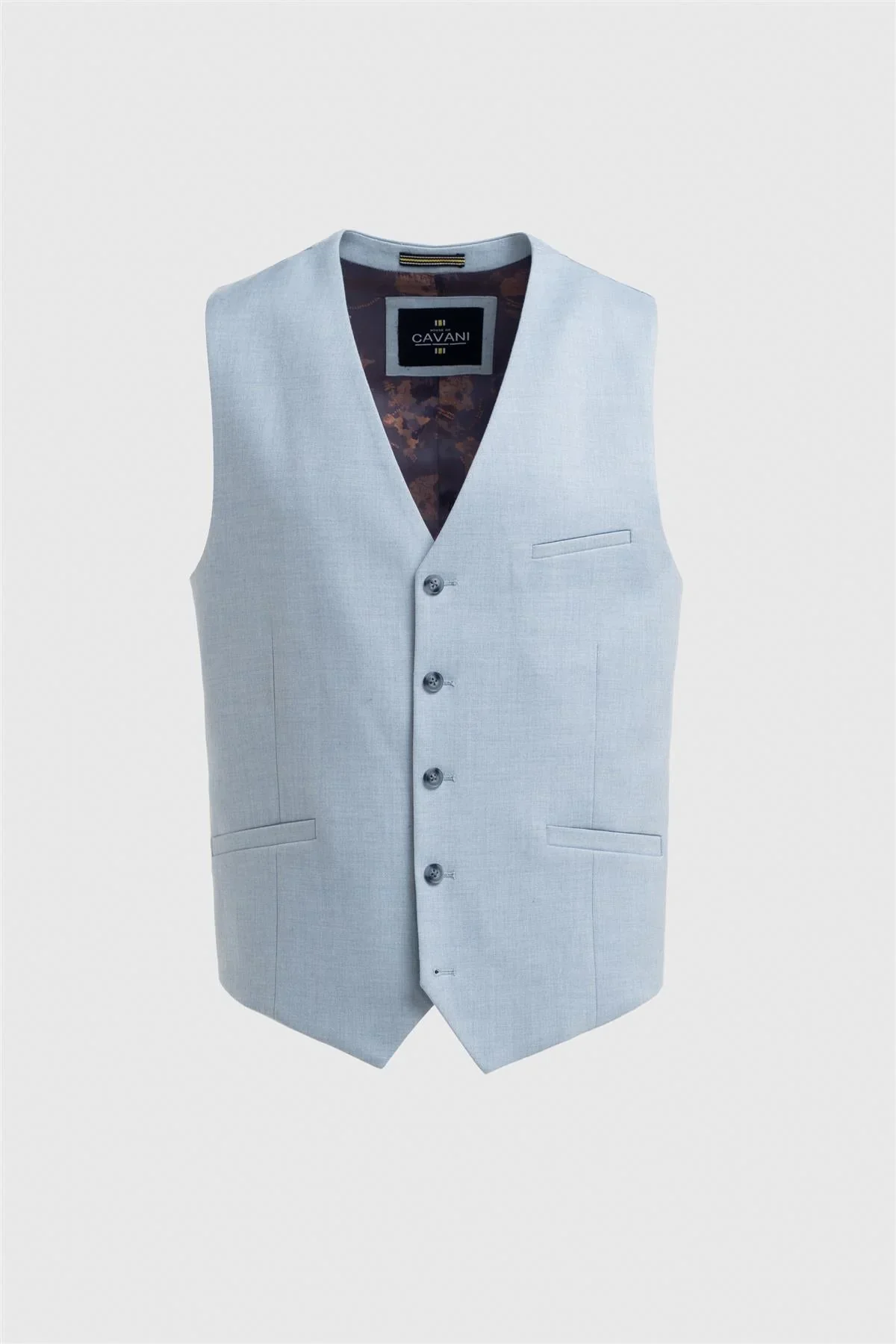 Men’s Slim Fit Formal Waistcoat - Malibu – Sky Blue - Image 4