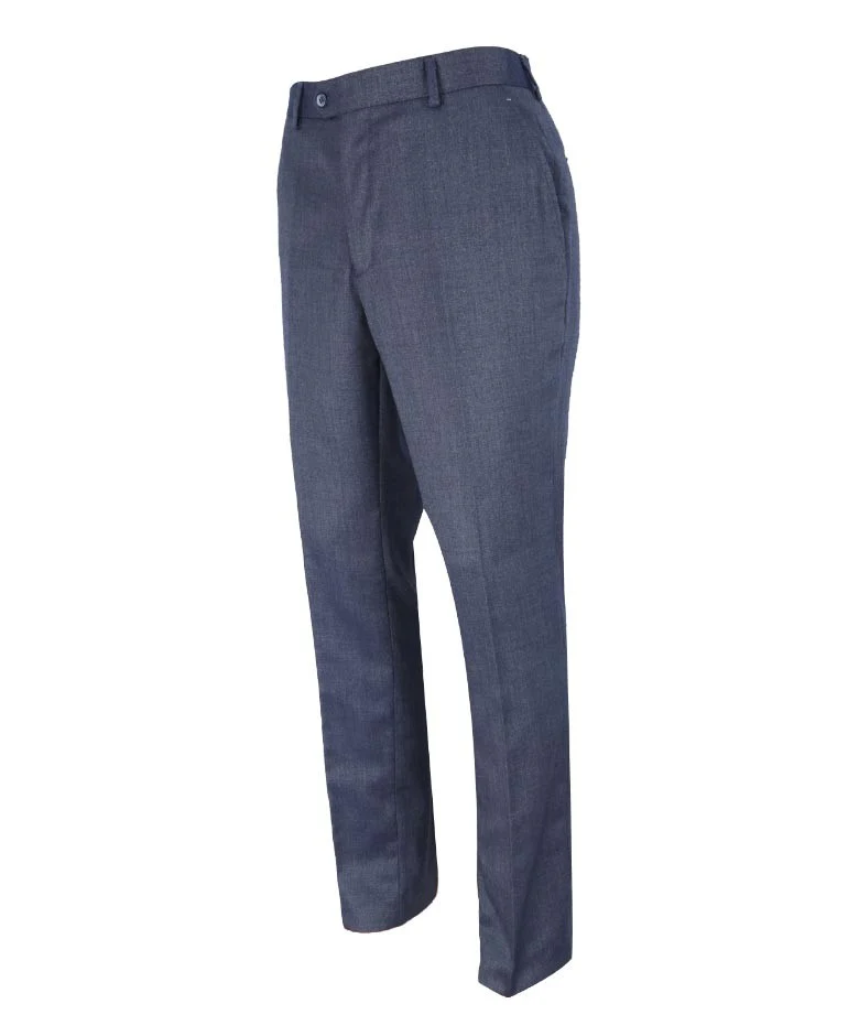 Men's Slim Fit Smart Trousers - STEELE Blue - Steel Blue - Image 2