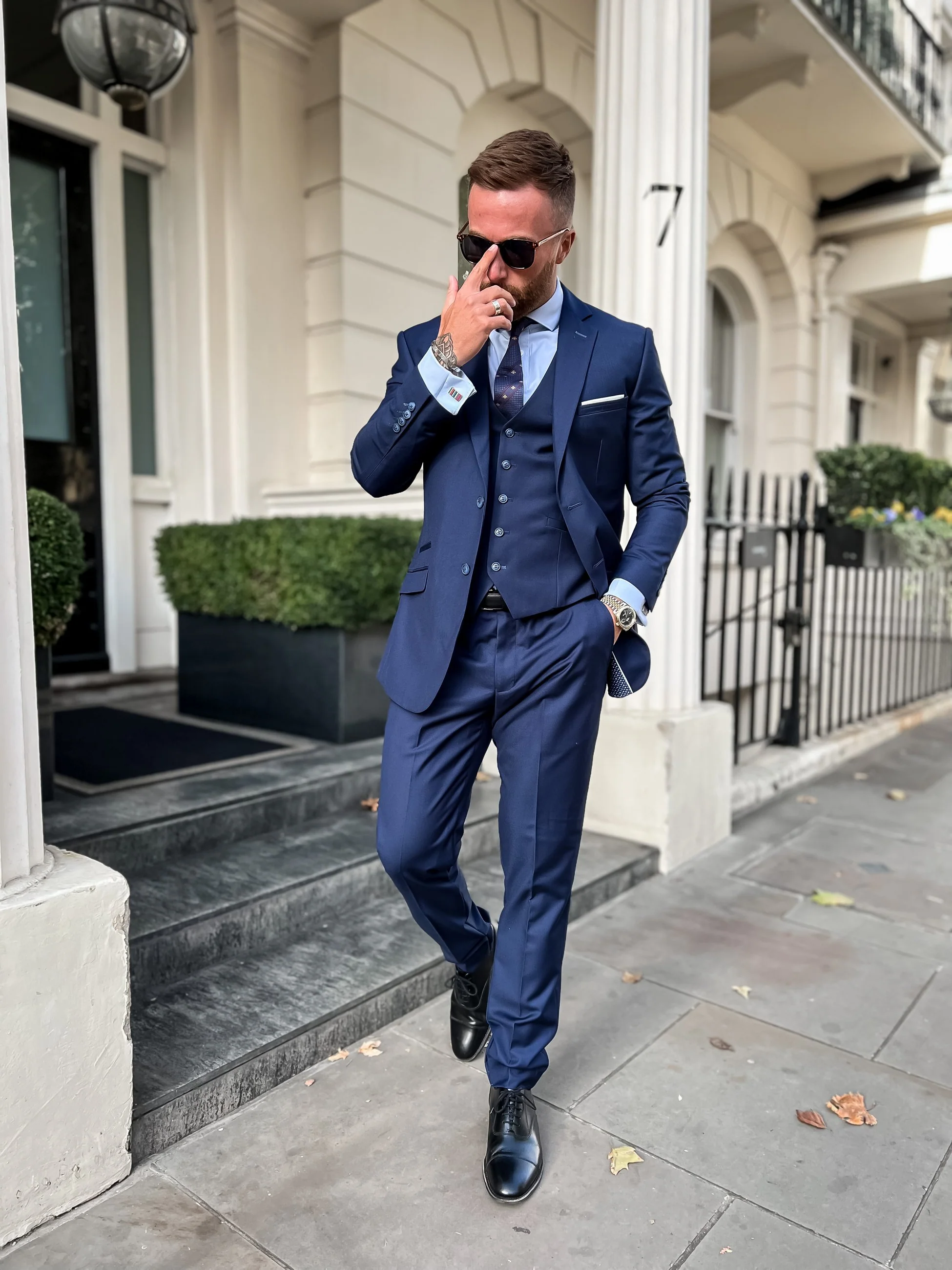 Men's Slim Fit Suit Jacket - JEFFERSON Navy - Navy Blue - Image 5