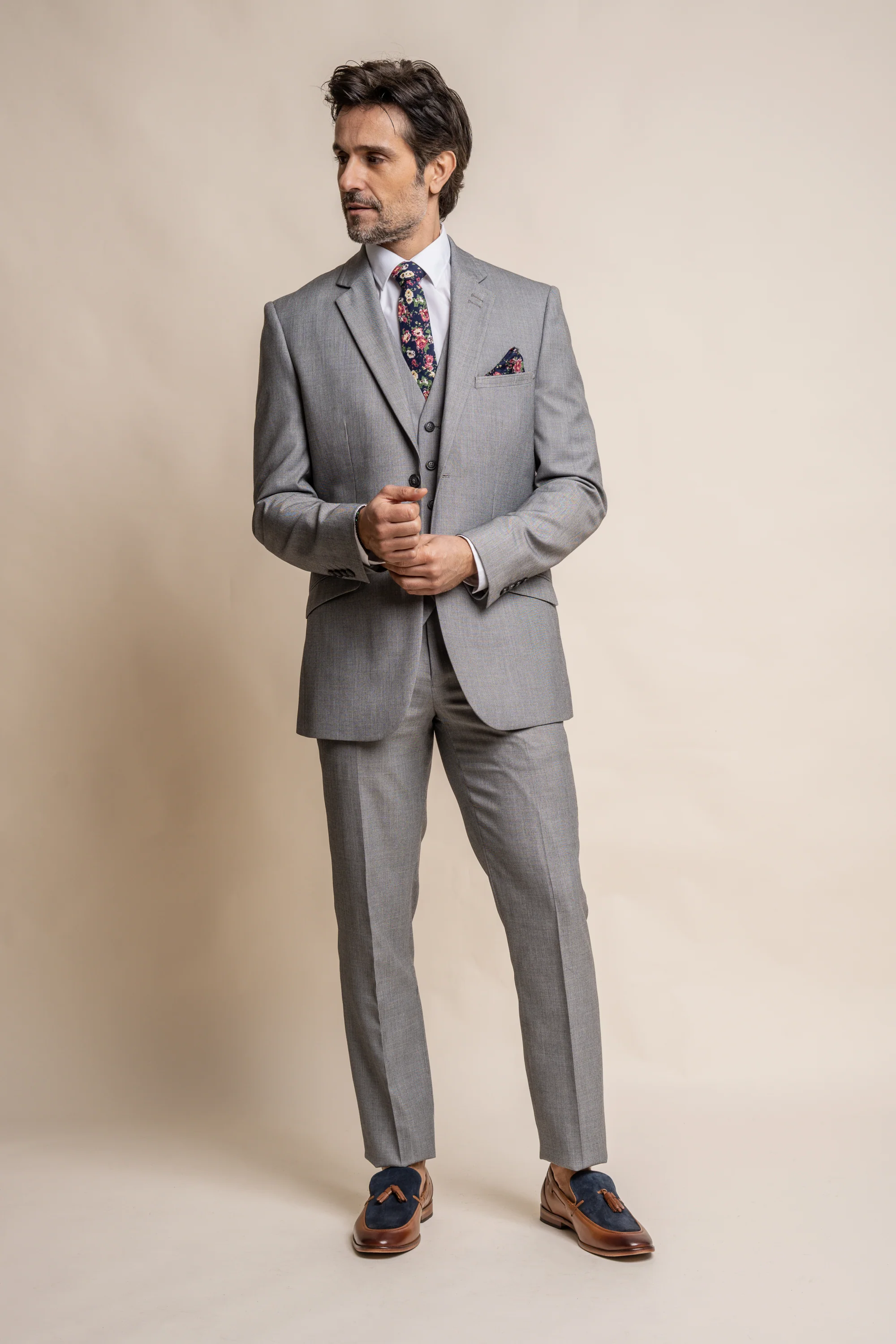 Men's Slim Fit Suit - REEGAN - Light Grey - Image 2