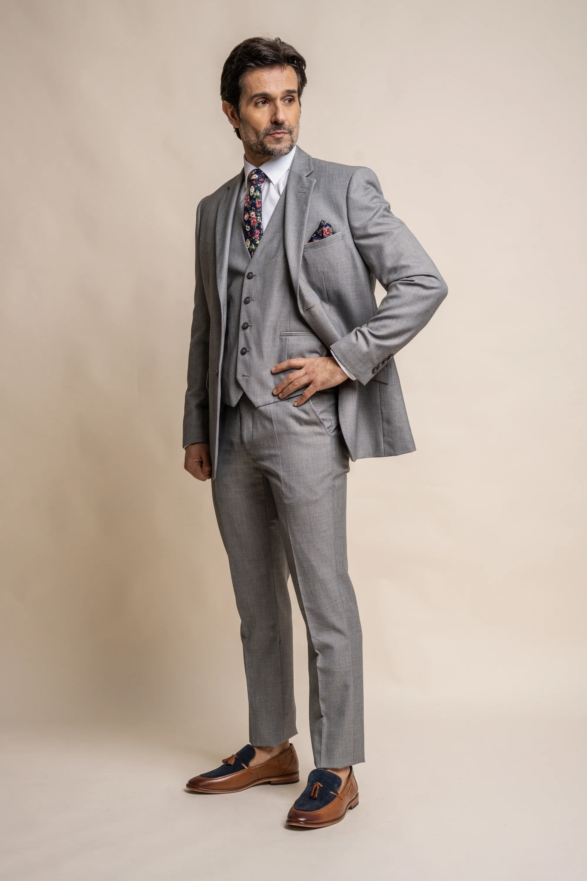 Men's Slim Fit Suit - REEGAN - Light Grey - Image 4