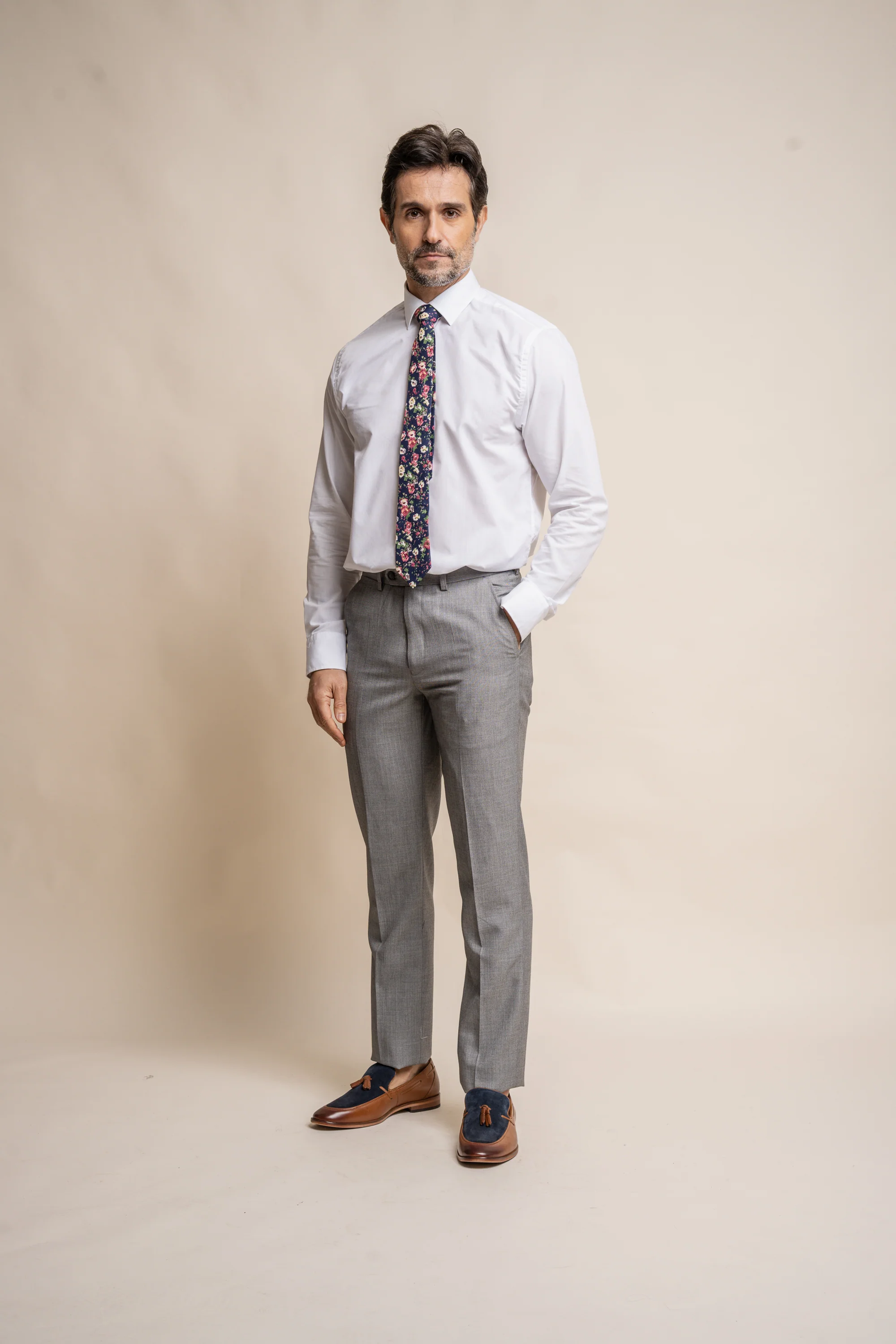 Men's Slim Fit Suit - REEGAN - Light Grey - Image 9