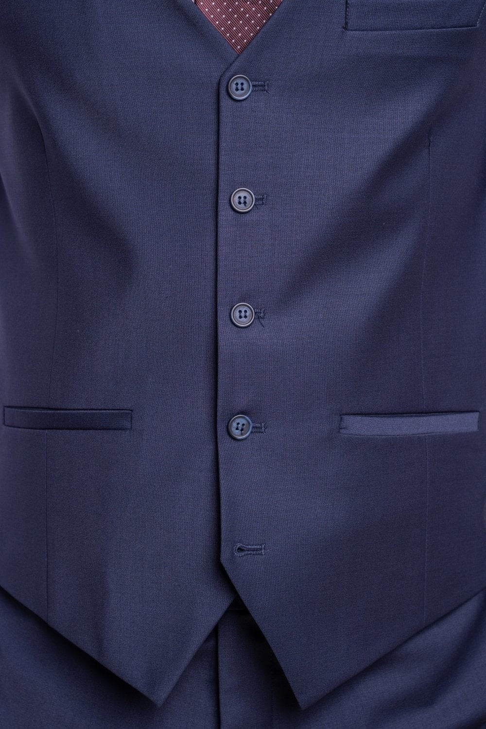 Men's Wool Blend Slim Fit Waistcoat - BOND - Navy - Image 4