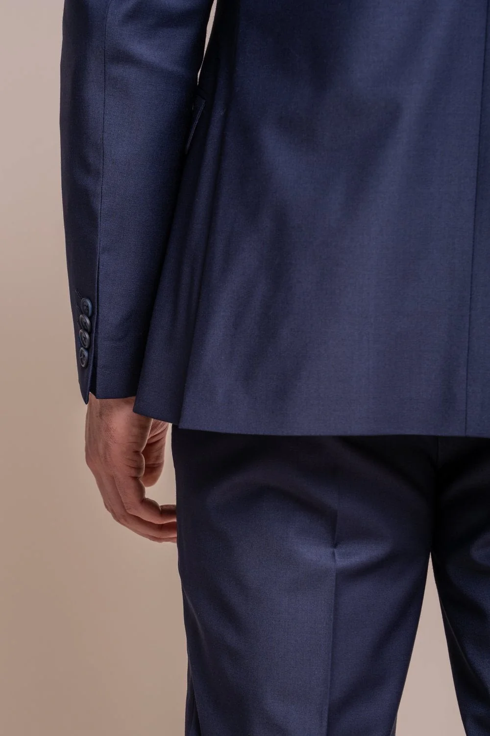 Men's Wool Blend Slim Fit Suit Jacket- BOND - Navy - Image 4