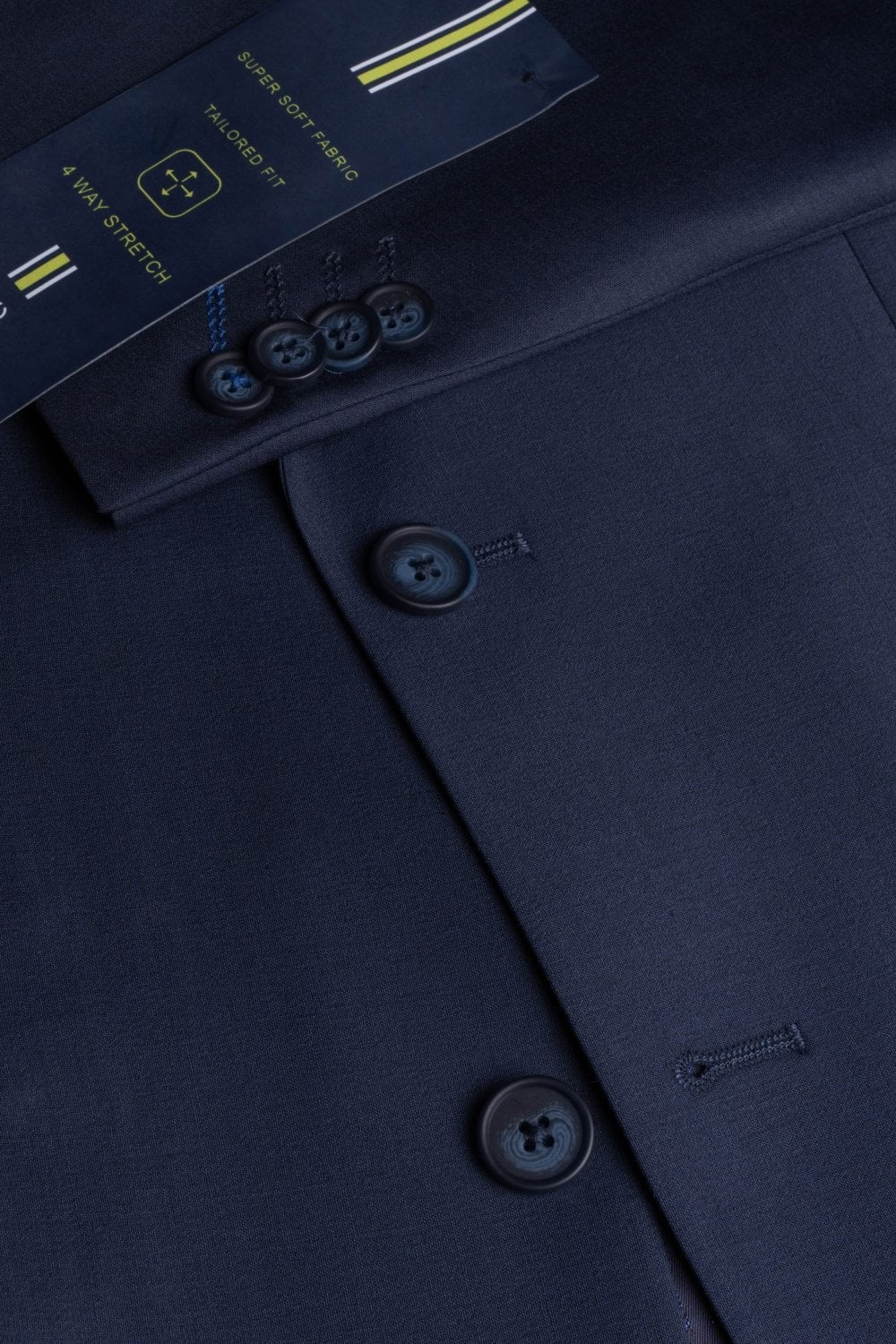 Men's Wool Blend Slim Fit Suit Jacket- BOND - Navy - Image 5