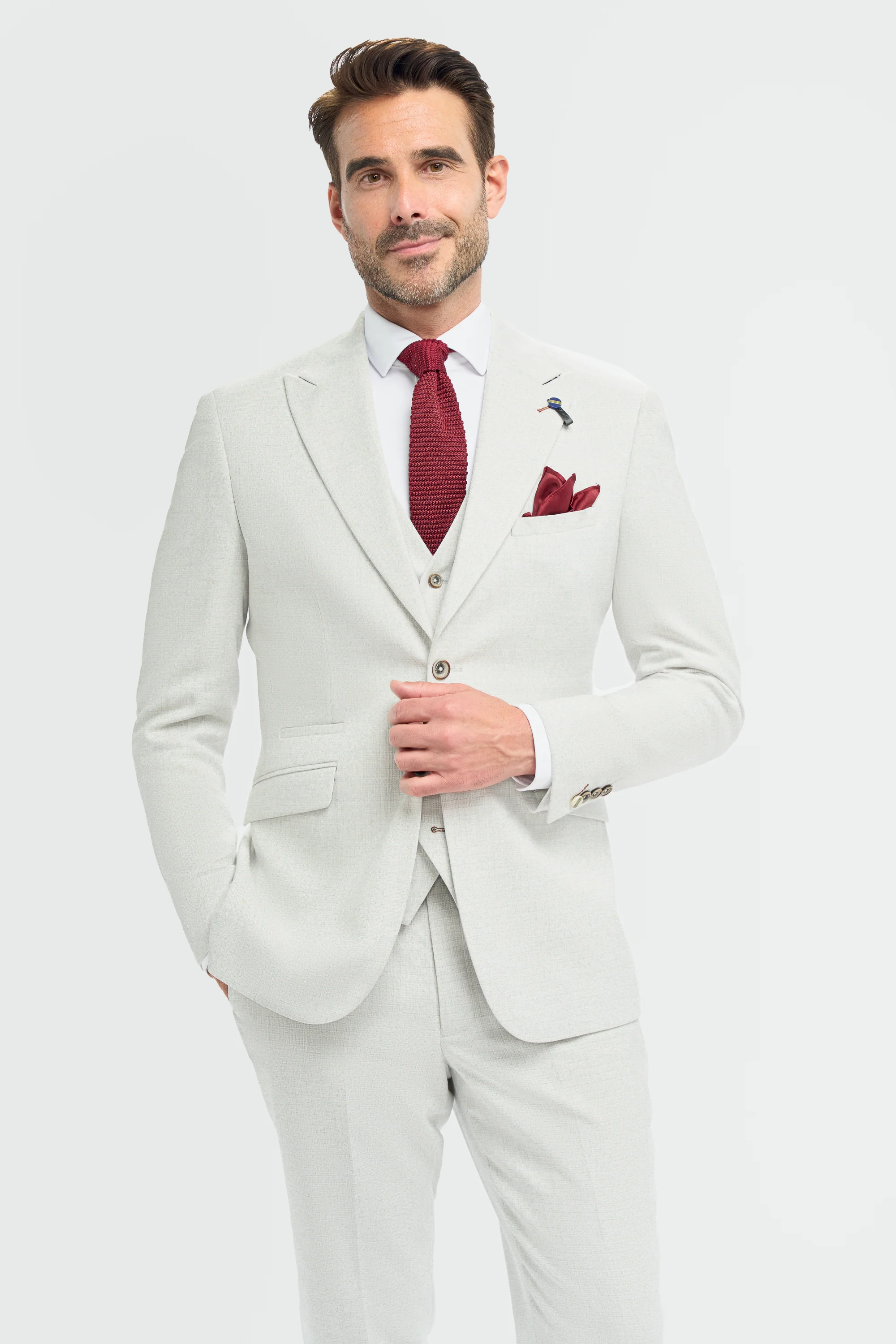 Men’s Slim Fit Textured Formal Suit Jacket - Tropez - Slate