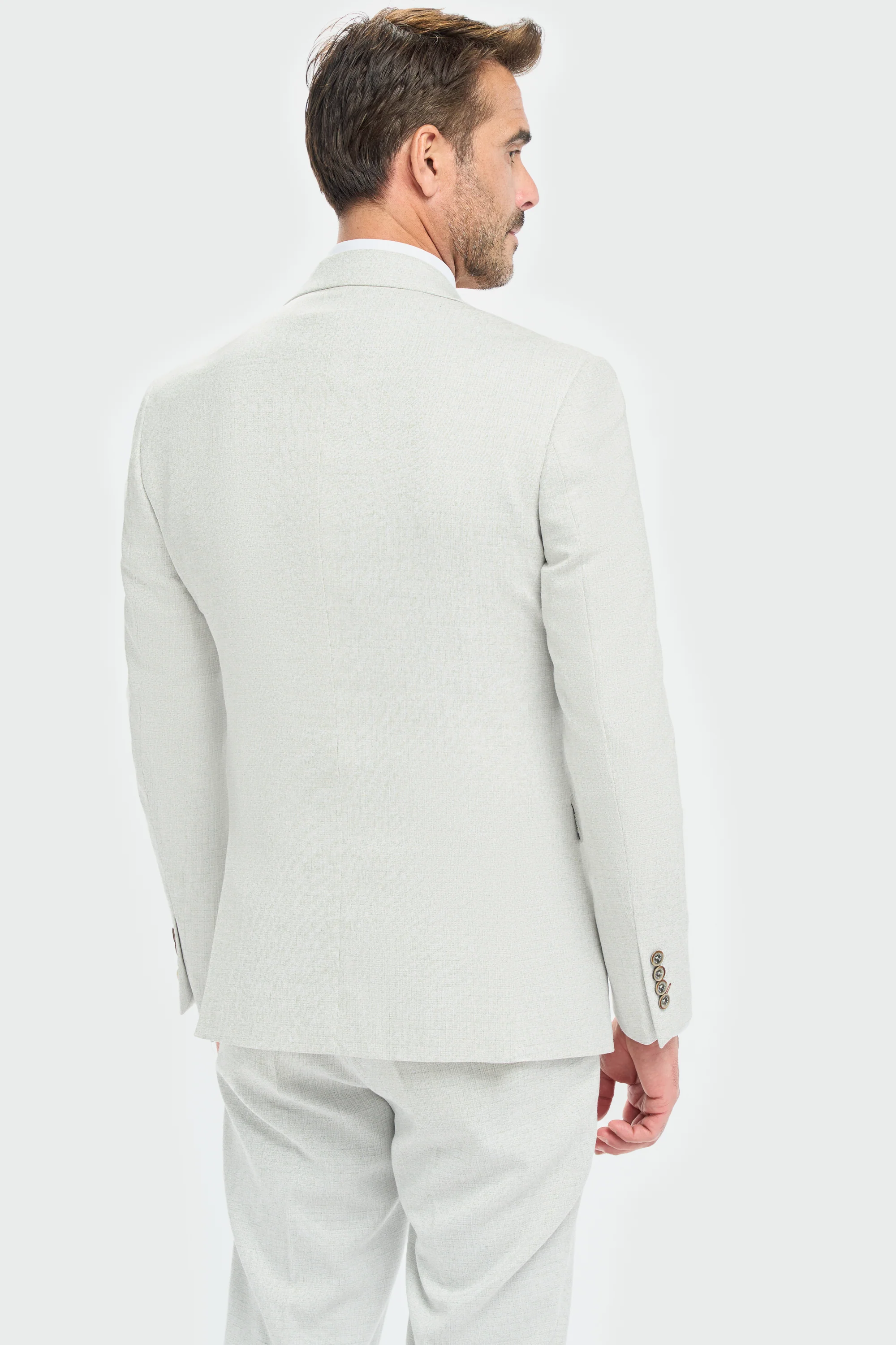 Men’s Slim Fit Textured Formal Suit Jacket - Tropez - Slate - Image 3