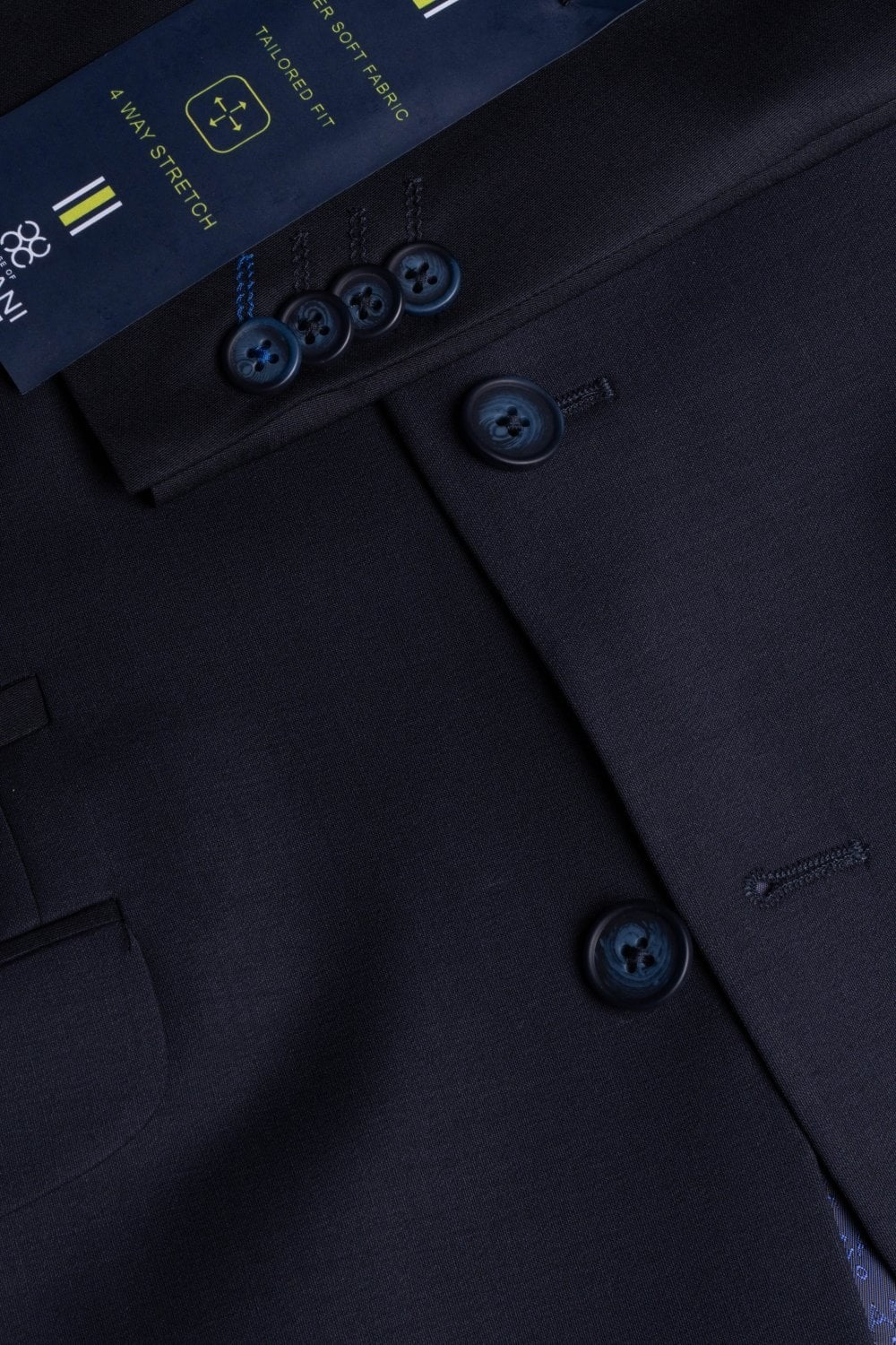 Men’s Wool 3-Piece Slim Fit Formal Suit - Bond – Midnight Blue - Image 9