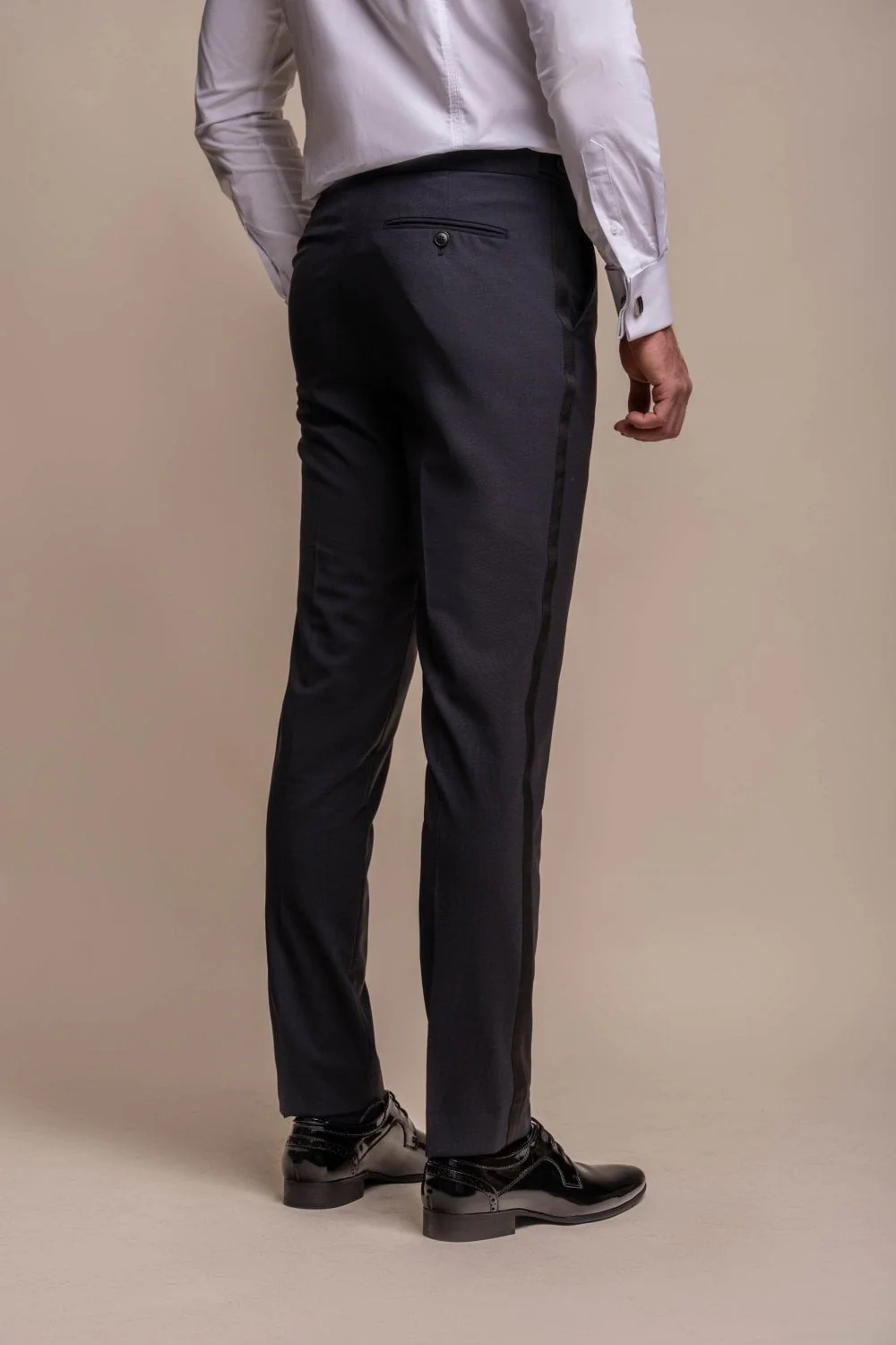 Men's Slim Fit Wool Blend Tuxedo Dinner Suit - ASPEN - Midnight Navy - Image 7