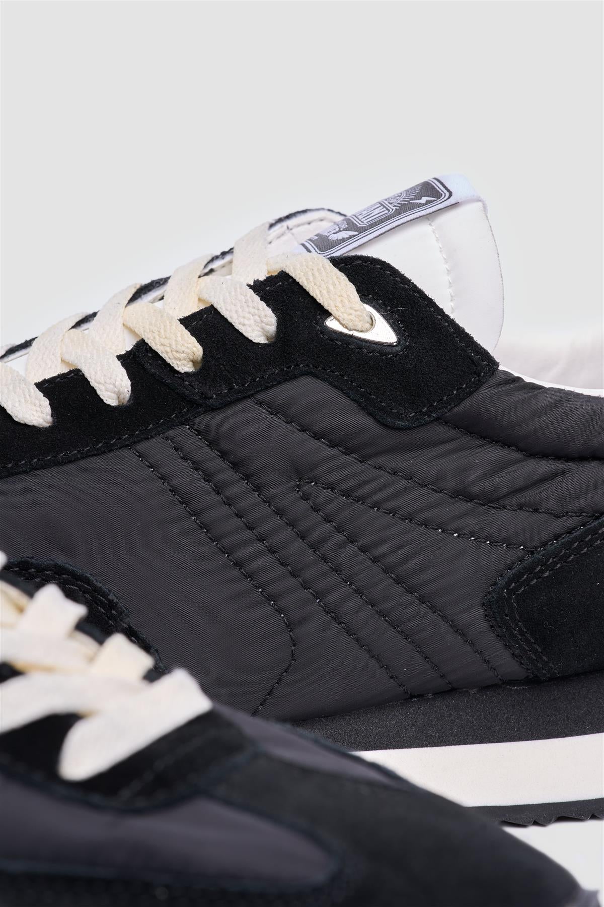 Men’s Suede-Accented Runner Trainers - International Runners - Black - Image 5