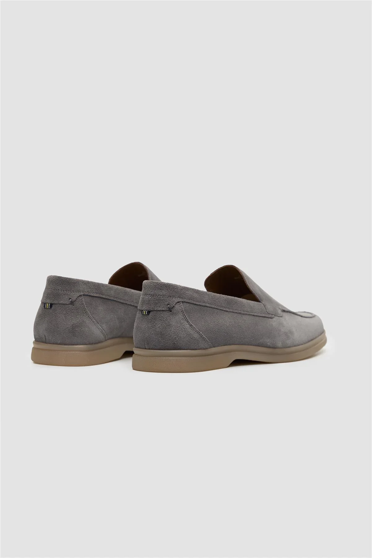 Men’s Suede Leather Moccasin Slip On Loafer Shoes - Breezy - Grey - Image 3